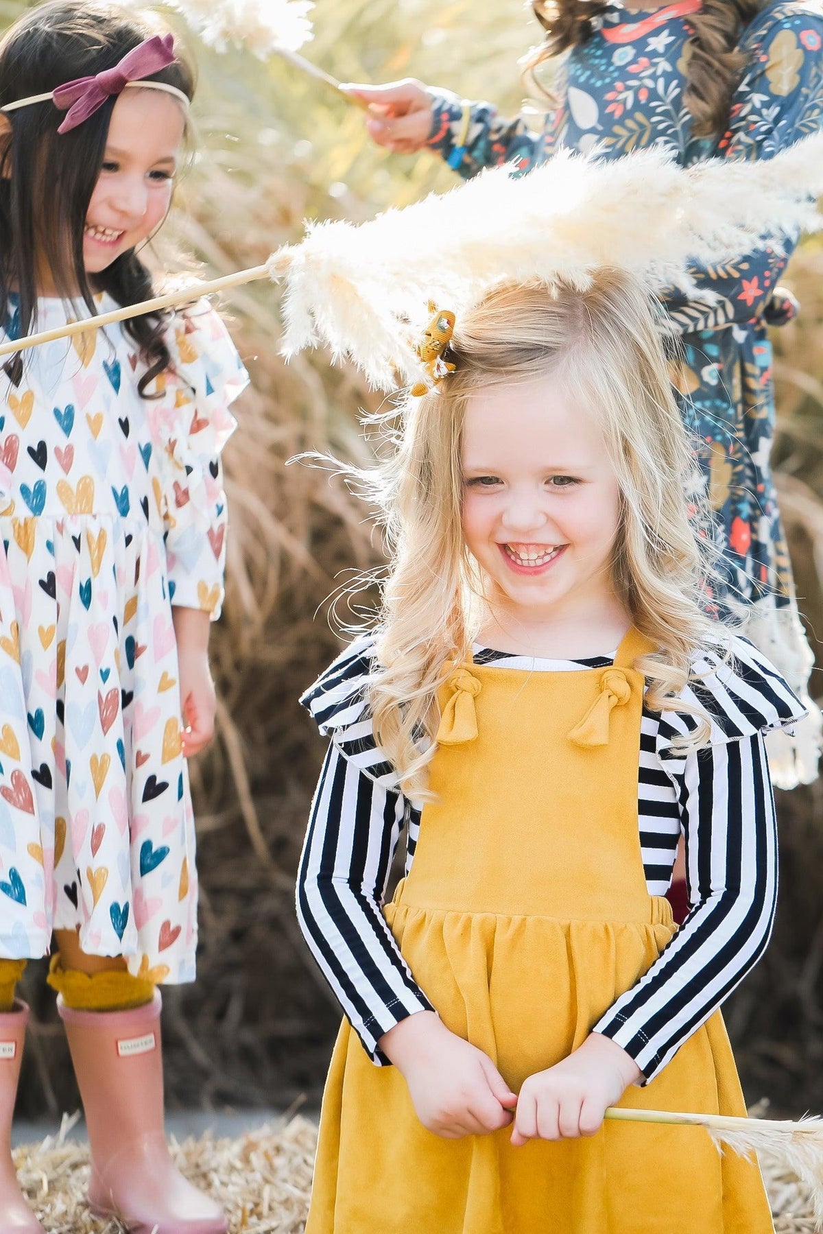 Mustard Faux Suede Pinafore - Mila & Rose ® - Flyclothing LLC