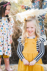 Mustard Faux Suede Pinafore - Mila & Rose ® - Flyclothing LLC