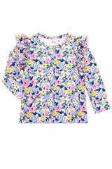 Fall Floral L/S Ruffle Tee