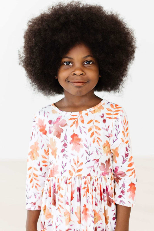 Falling Leaves 3/4 Sleeve Pocket Twirl Dress - Mila & Rose ® - Flyclothing LLC