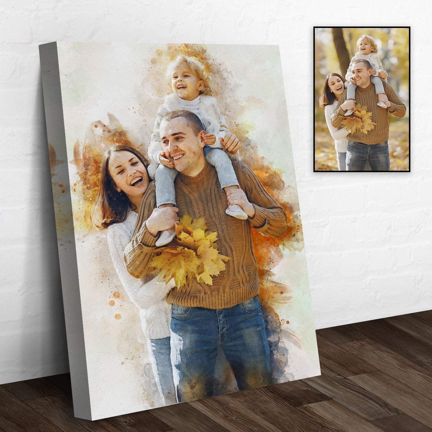Custom Family Watercolor Portrait - Tailored Canvases - Flyclothing LLC