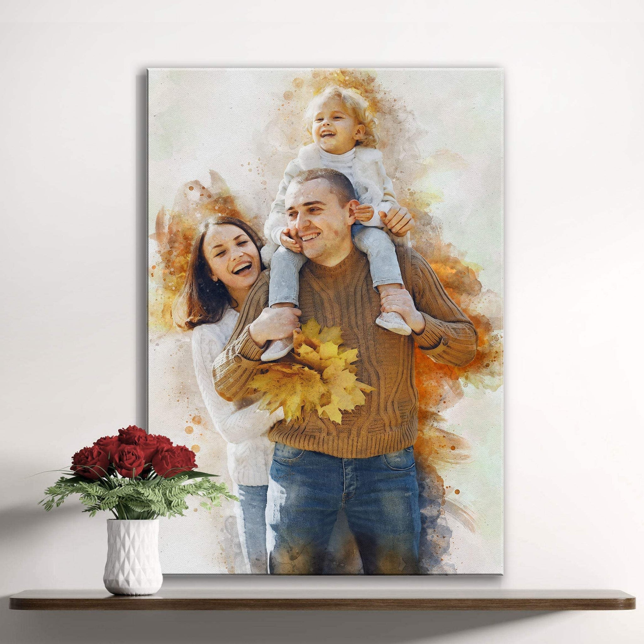 Custom Family Watercolor Portrait - Tailored Canvases - Flyclothing LLC