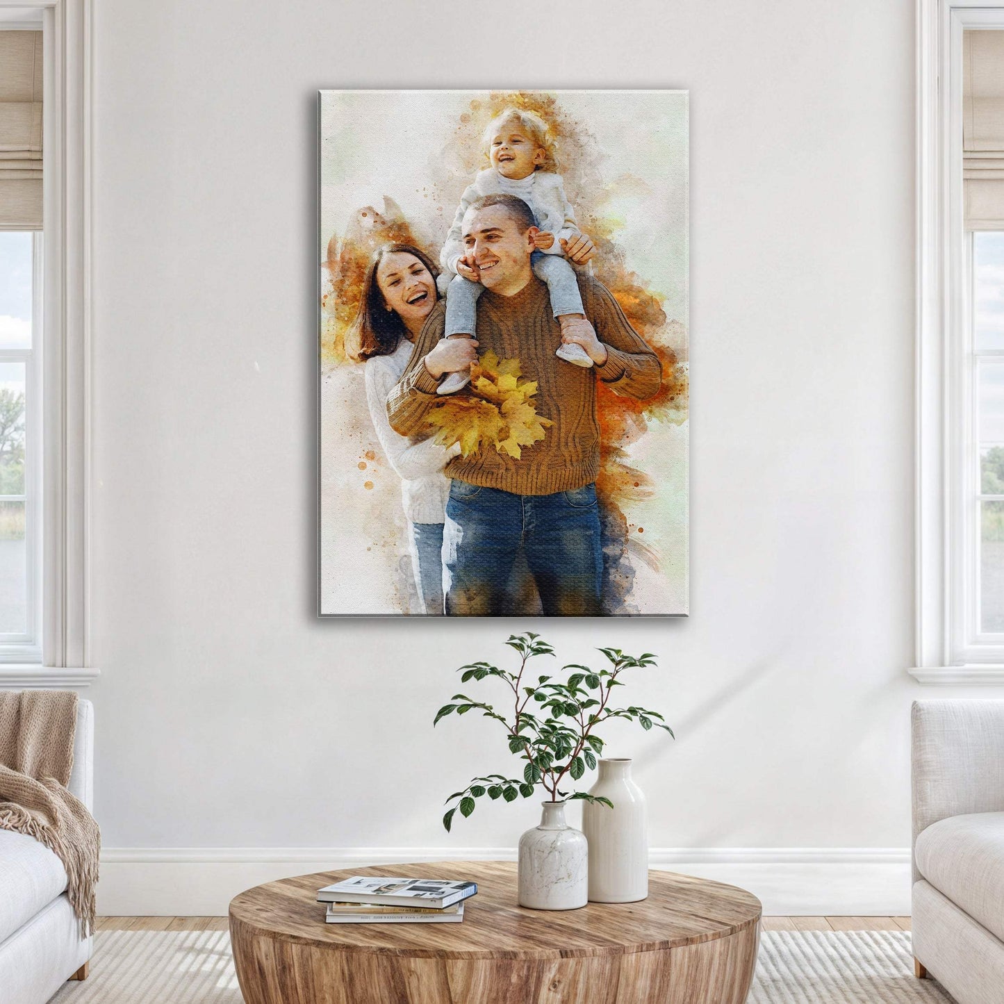 Custom Family Watercolor Portrait - Tailored Canvases - Flyclothing LLC