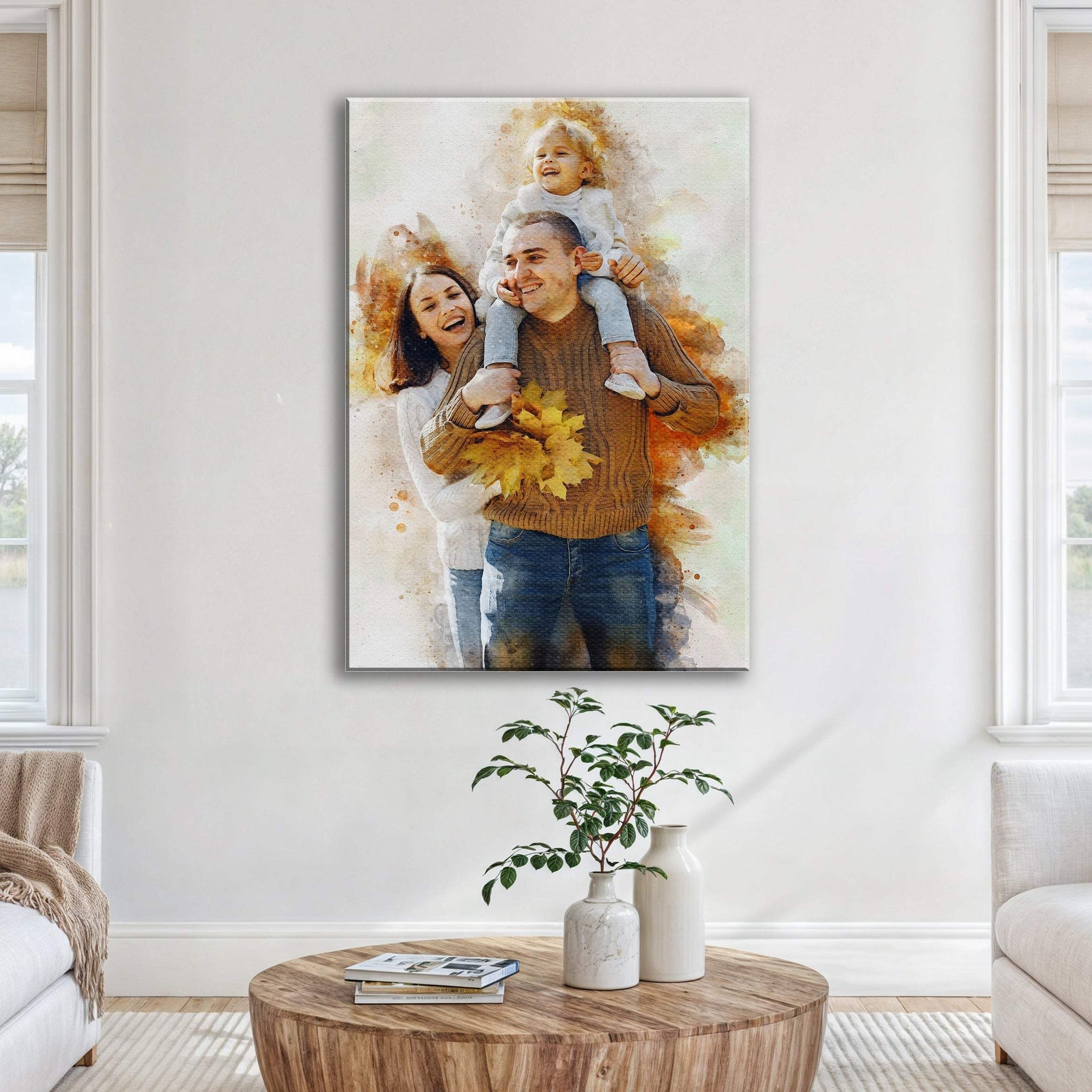 Custom Family Watercolor Portrait - Tailored Canvases - Flyclothing LLC