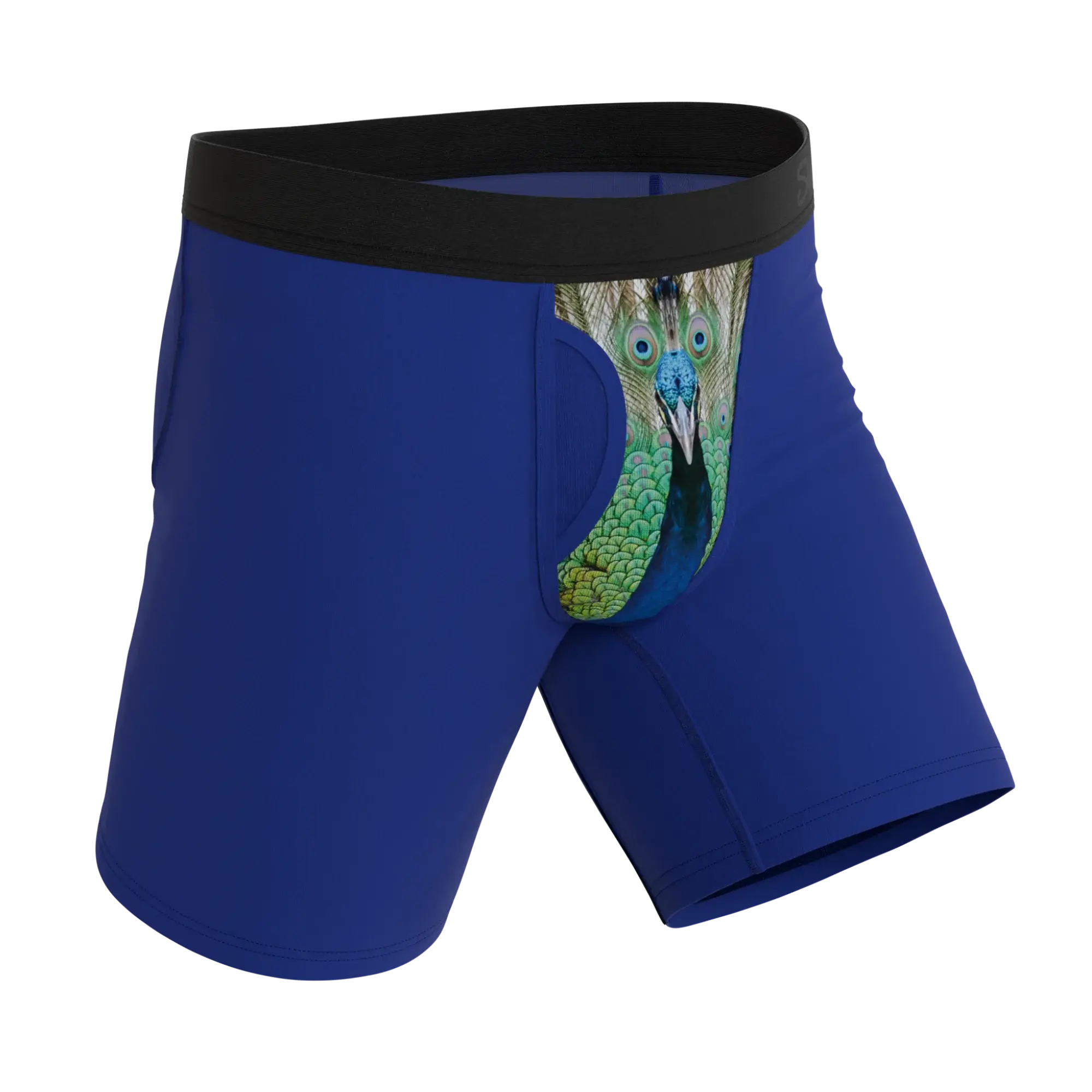 The Fancy Feather | Peacock Long Leg Ball Hammock® Pouch Underwear With Fly - Shinesty - Flyclothing LLC