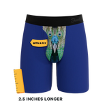 The Fancy Feather | Peacock Long Leg Ball Hammock® Pouch Underwear With Fly - Shinesty - Flyclothing LLC