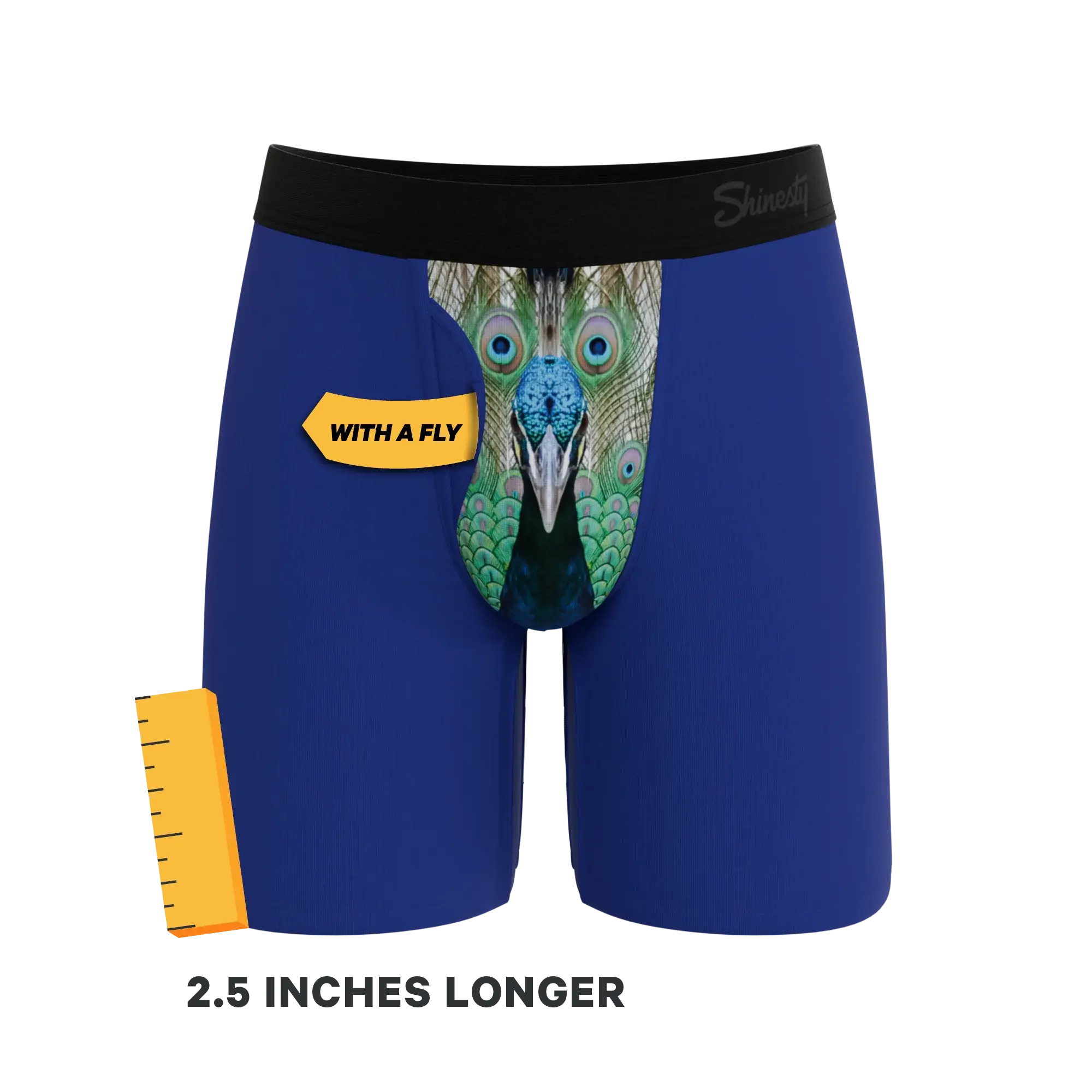 The Fancy Feather | Peacock Long Leg Ball Hammock® Pouch Underwear With Fly - Shinesty - Flyclothing LLC