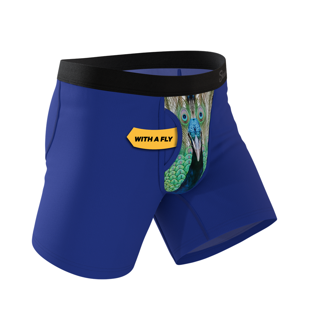 The Fancy Feather | Peacock Ball Hammock® Pouch Underwear With Fly - Shinesty - Flyclothing LLC