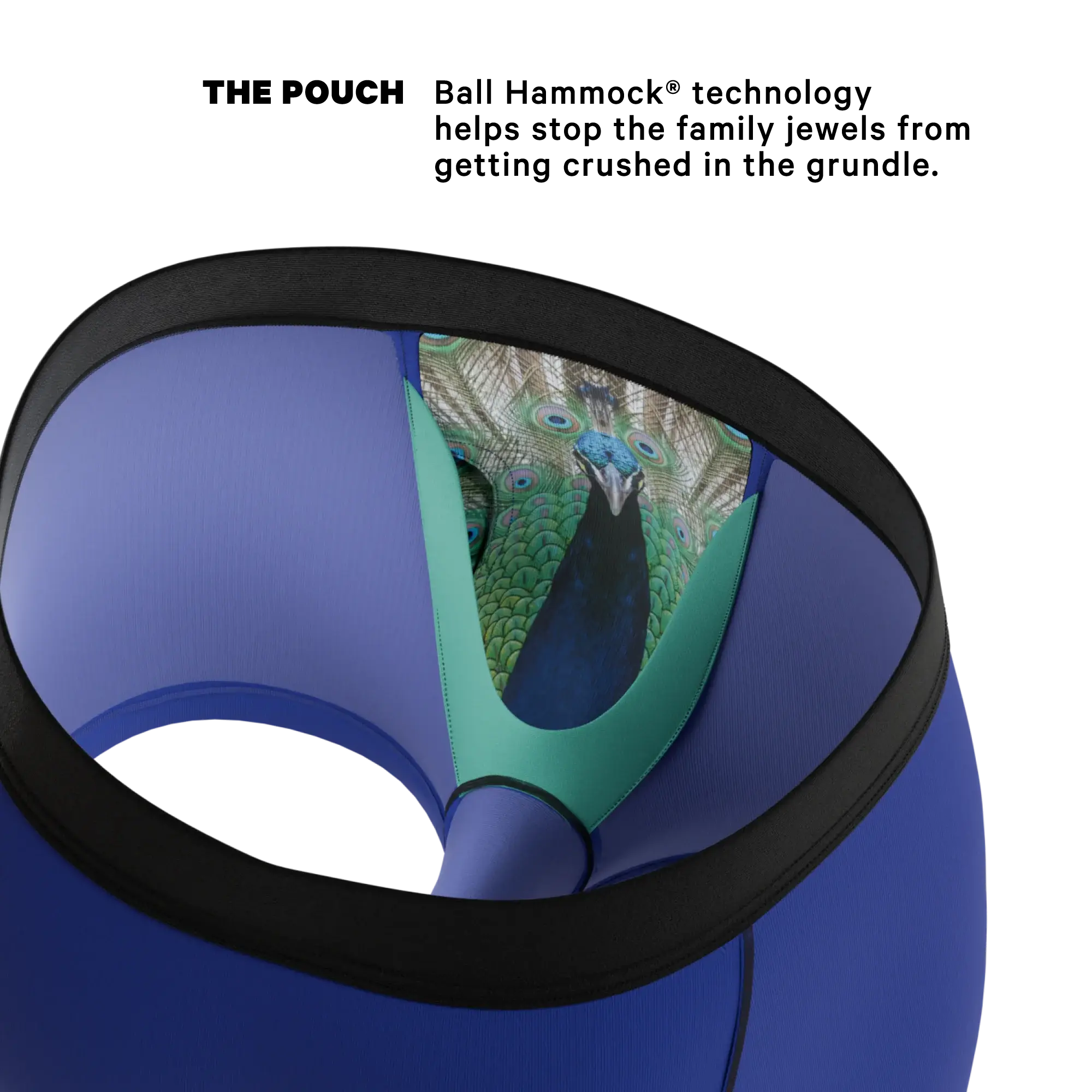 The Fancy Feather | Peacock Ball Hammock® Pouch Trunks Underwear - Shinesty - Flyclothing LLC