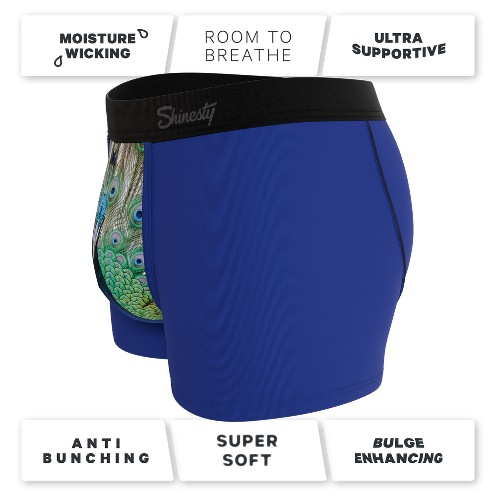 The Fancy Feather | Peacock Ball Hammock® Pouch Trunks Underwear - Shinesty - Flyclothing LLC