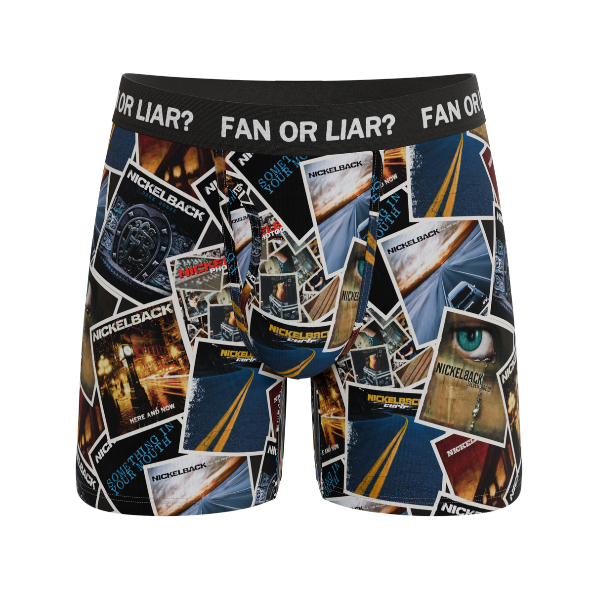 The Fan or Liar | Shinesty X Nickelback Albums Ball Hammock® Pouch Underwear With Fly - Shinesty - Flyclothing LLC