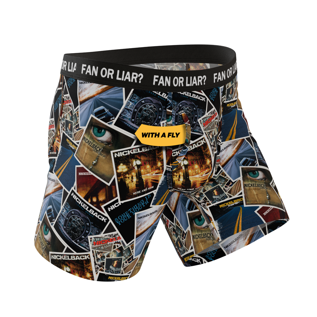The Fan or Liar | Shinesty X Nickelback Albums Ball Hammock® Pouch Underwear With Fly - Shinesty - Flyclothing LLC