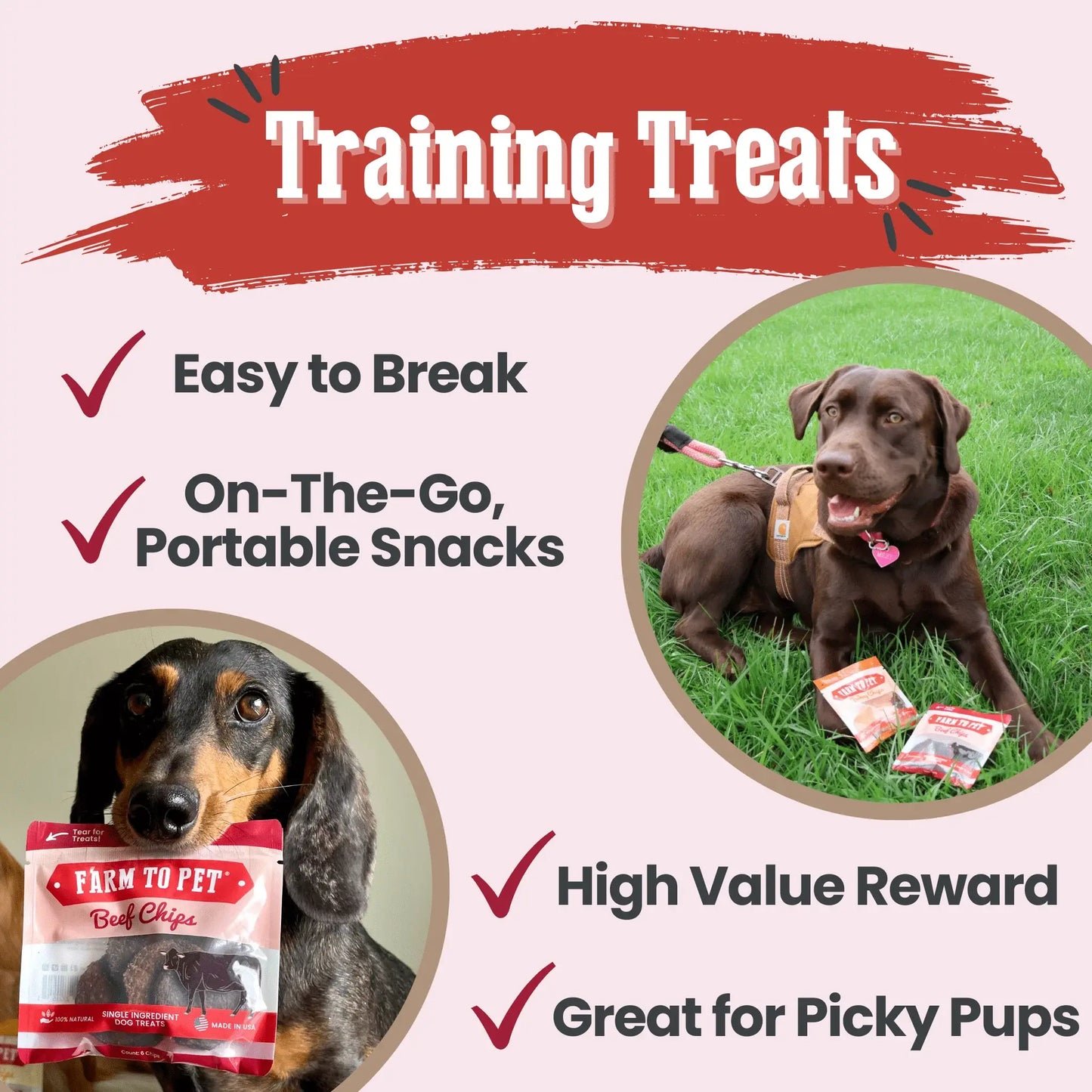Beef Chips Snack Pack Bundles | Dog Treats for Training & Travel - Farm To Pet - Flyclothing LLC