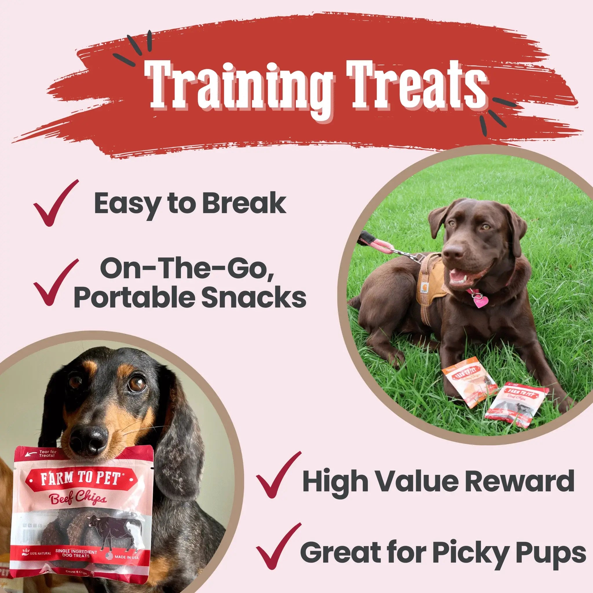 Beef Chips Snack Pack Bundles | Dog Treats for Training & Travel - Farm To Pet - Flyclothing LLC