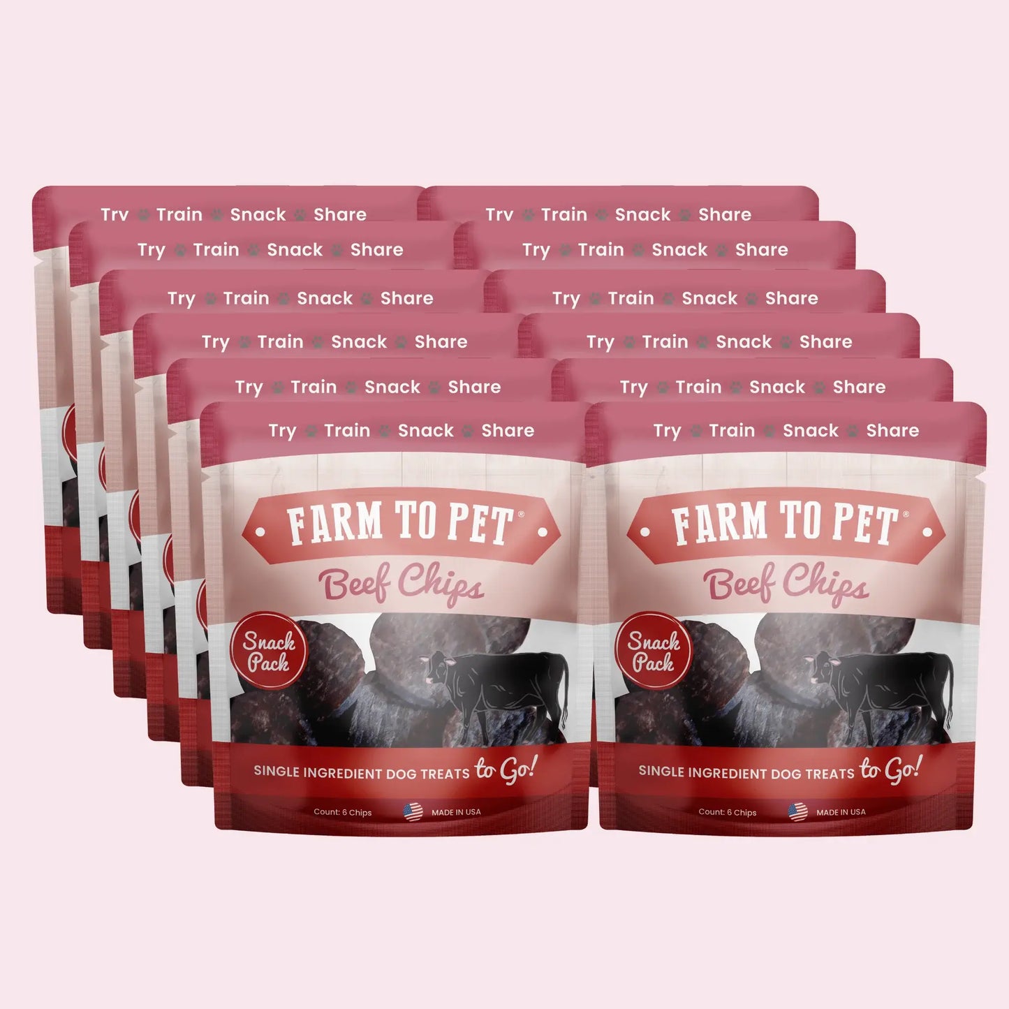 Beef Chips Snack Pack Bundles | Dog Treats for Training & Travel - Farm To Pet - Flyclothing LLC