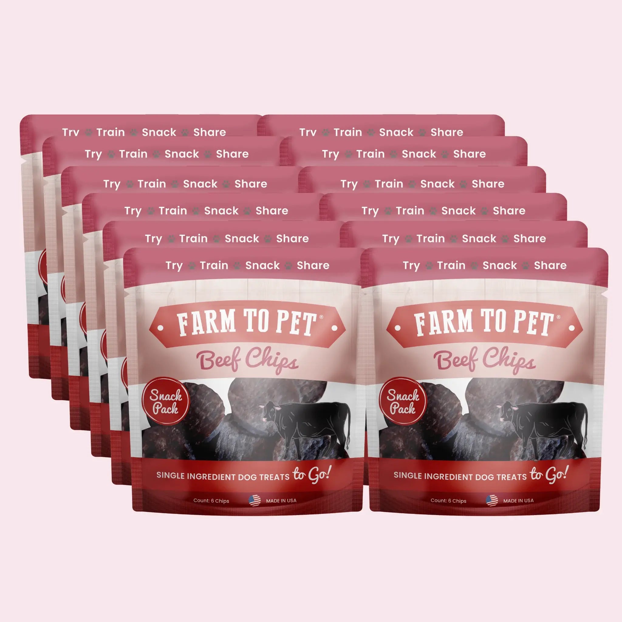 Beef Chips Snack Pack Bundles | Dog Treats for Training & Travel - Farm To Pet - Flyclothing LLC