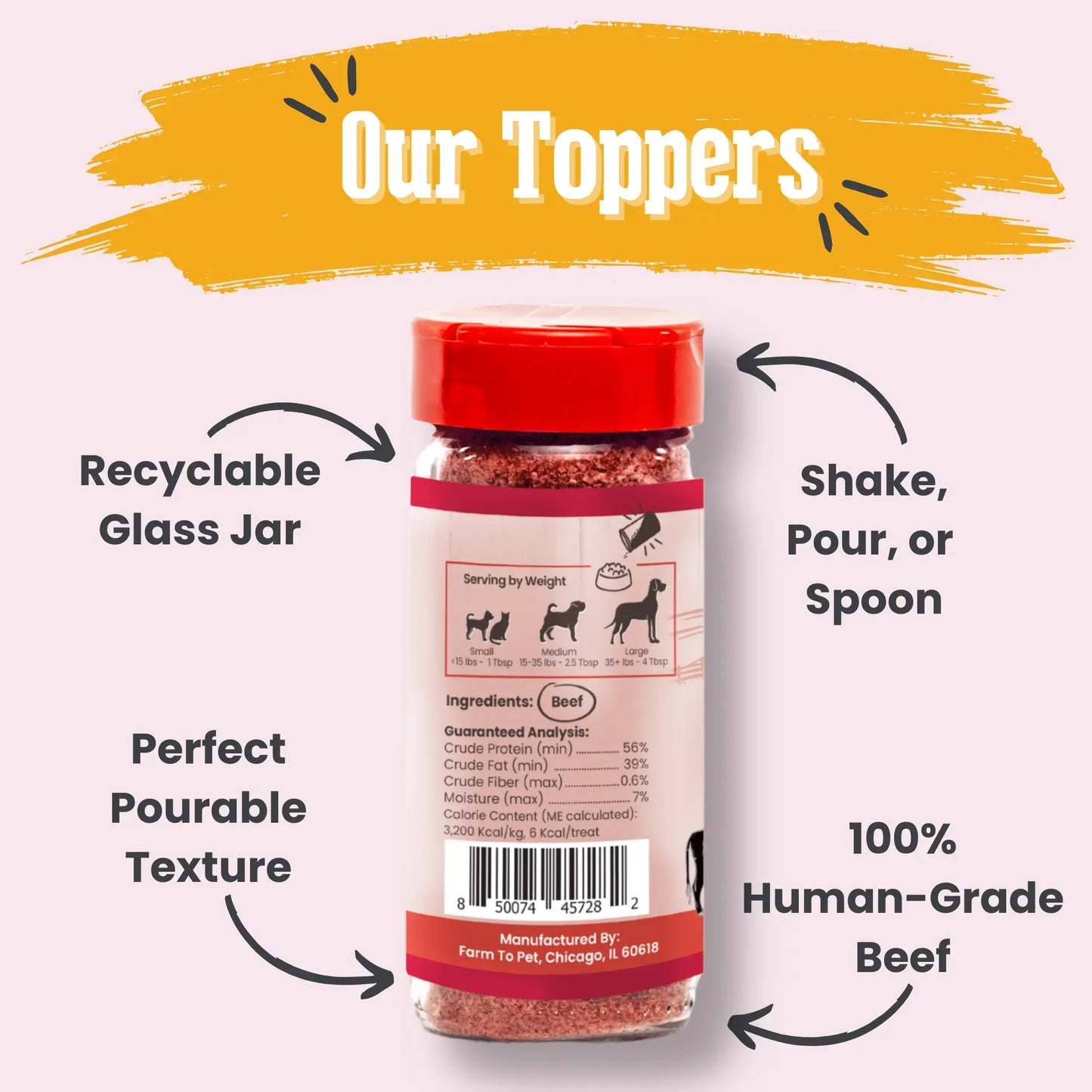Treat Topper Beef Dog Food Topper | Powdered Meal Topper for Pets - Farm To Pet - Flyclothing LLC