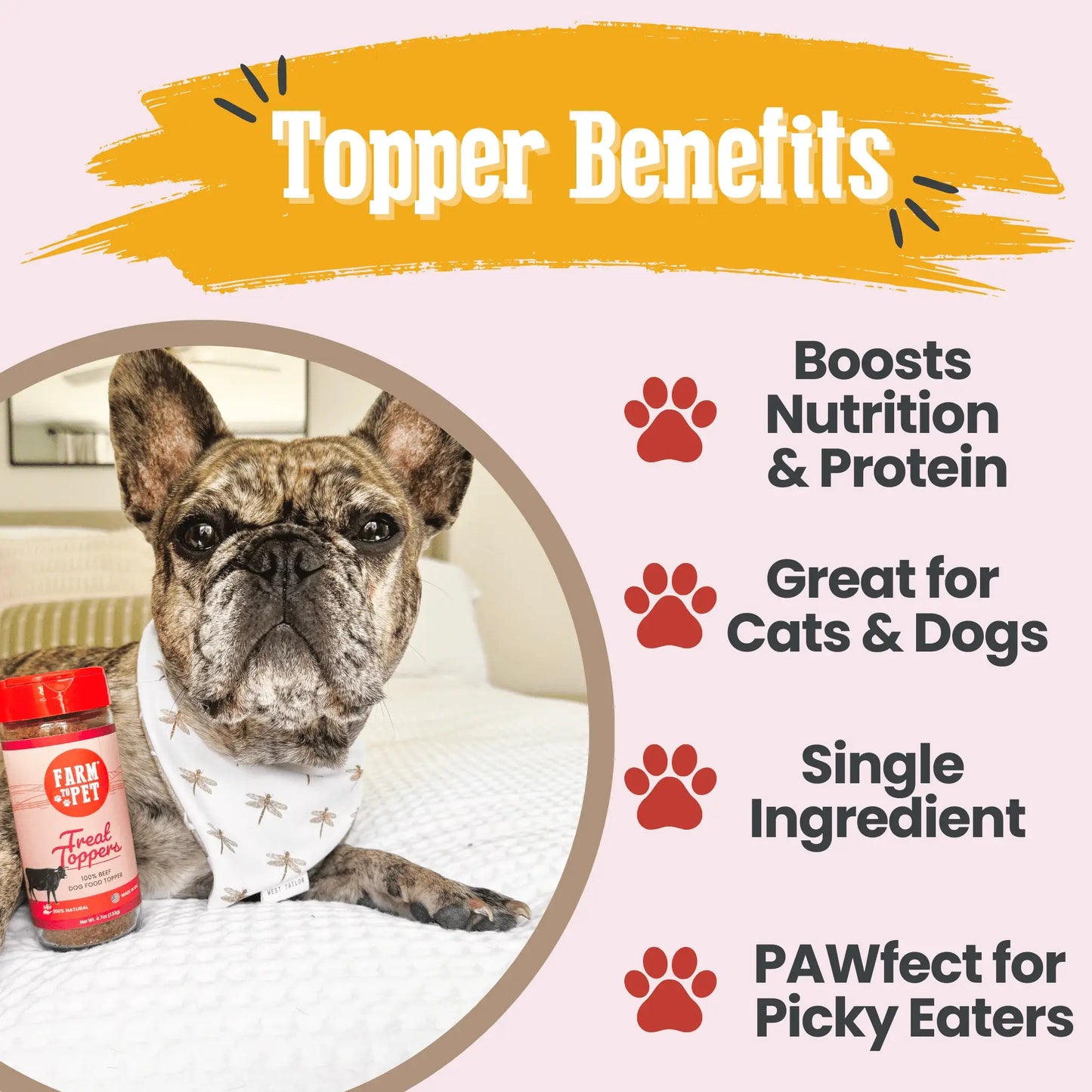 Treat Topper Beef Dog Food Topper | Powdered Meal Topper for Pets - Farm To Pet - Flyclothing LLC
