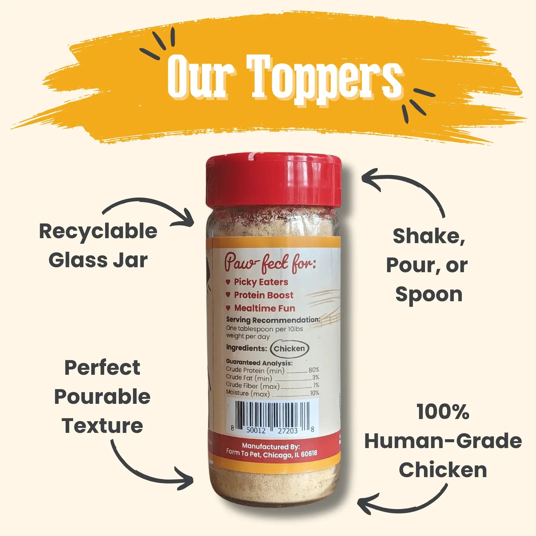 Treat Topper Chicken Dog Food Topper | Healthy Meal Supplement for Dogs - Farm To Pet - Flyclothing LLC