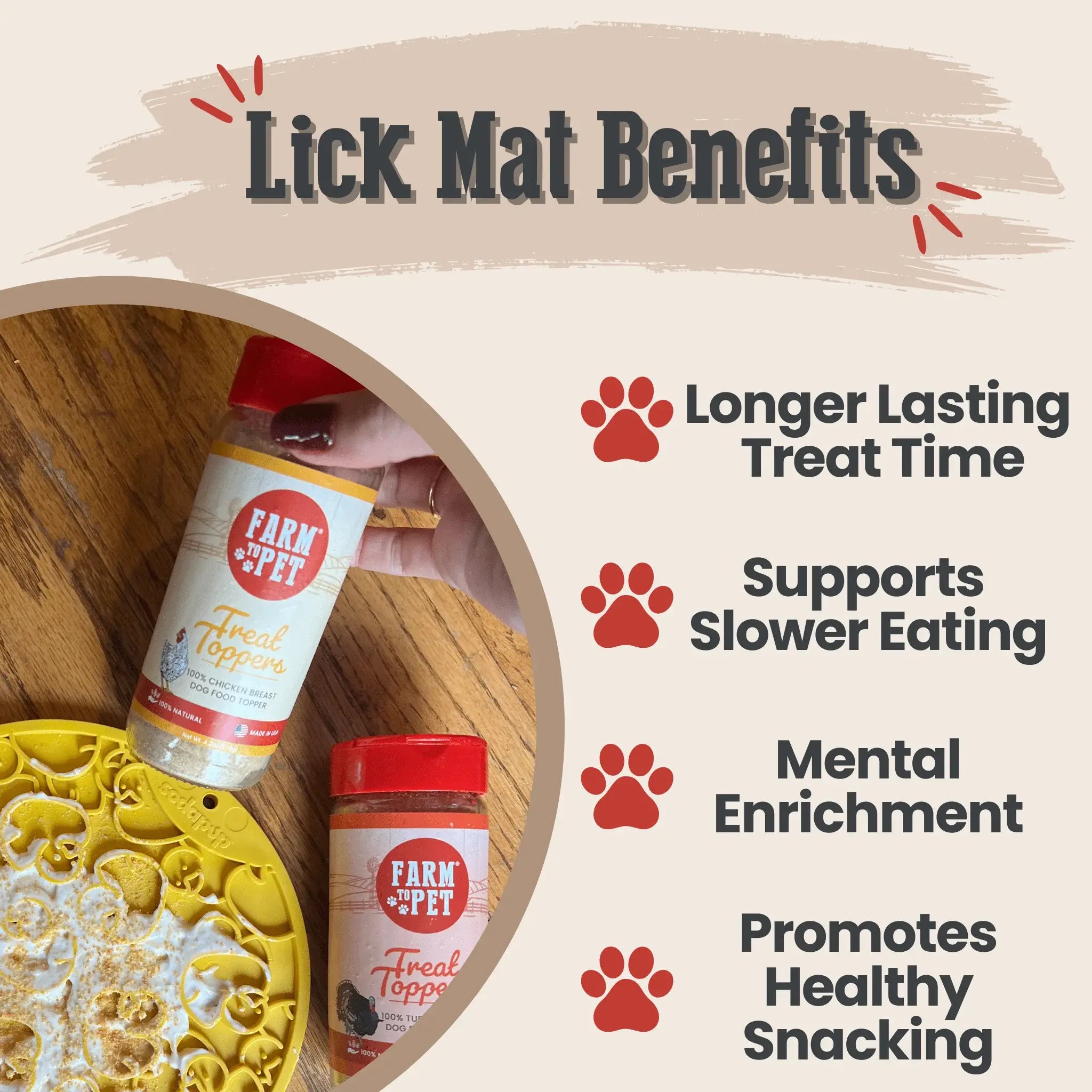 Dog Lick Mats with Suction Cups - Farm To Pet - Flyclothing LLC