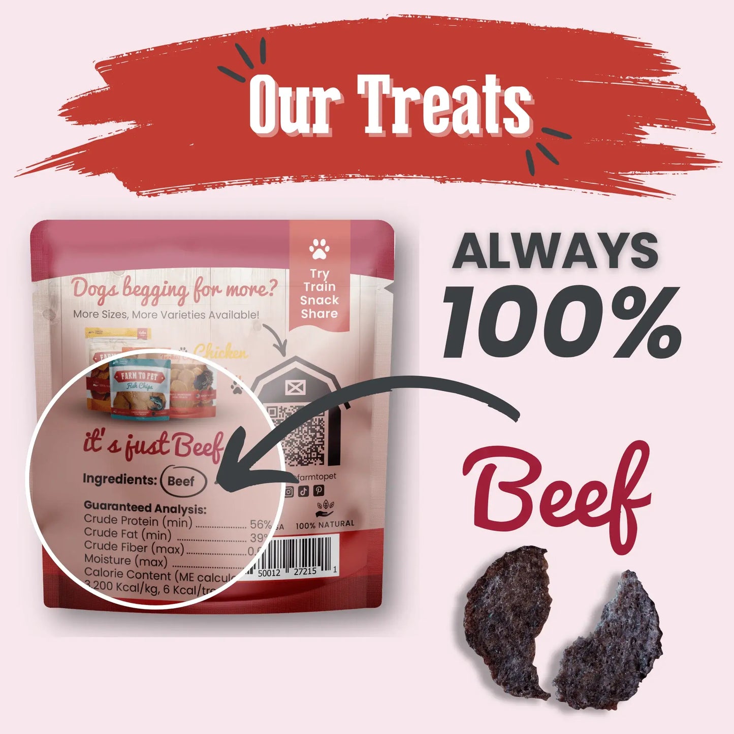 Beef Chips Snack Pack Bundles | Dog Treats for Training & Travel - Farm To Pet - Flyclothing LLC