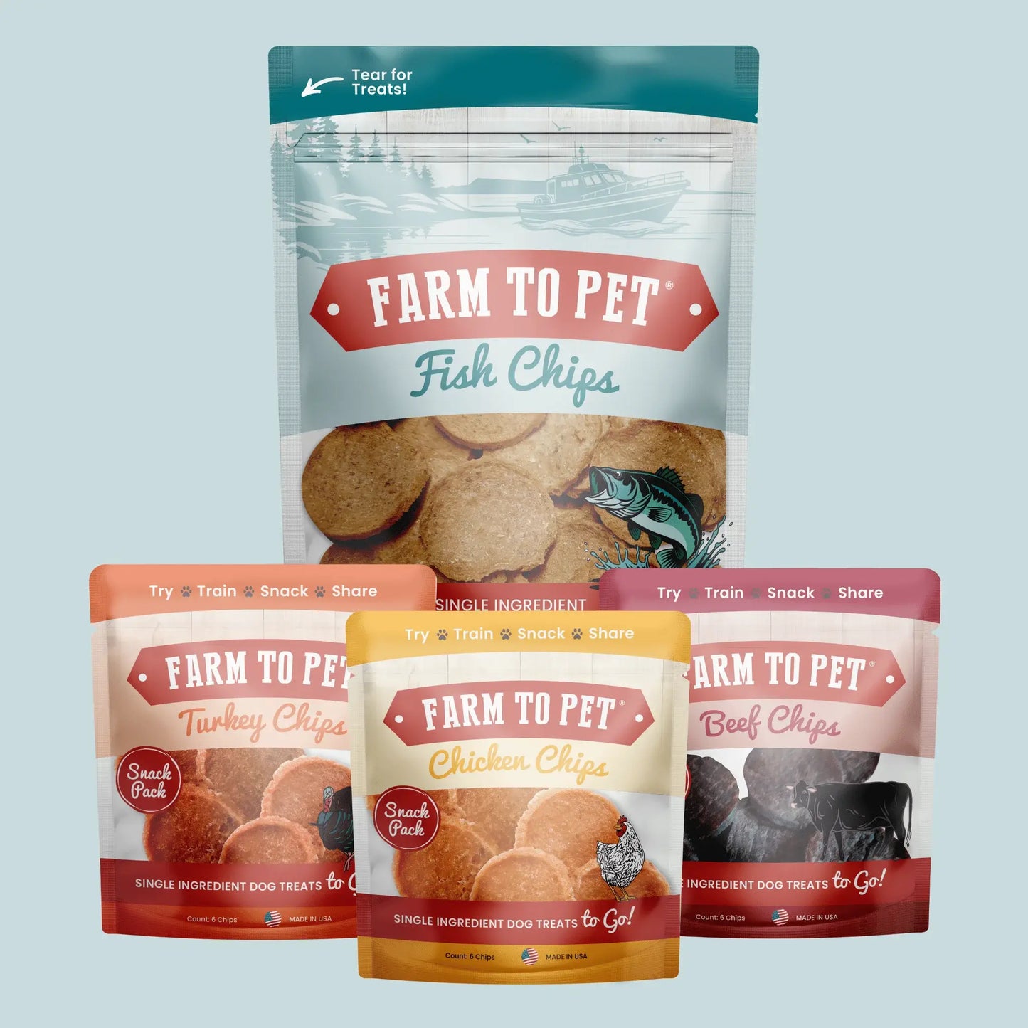 Puppy Packs 'n Snacks Dog Treat Starter Pack | Single-Ingredient Training Treats - Farm To Pet - Flyclothing LLC