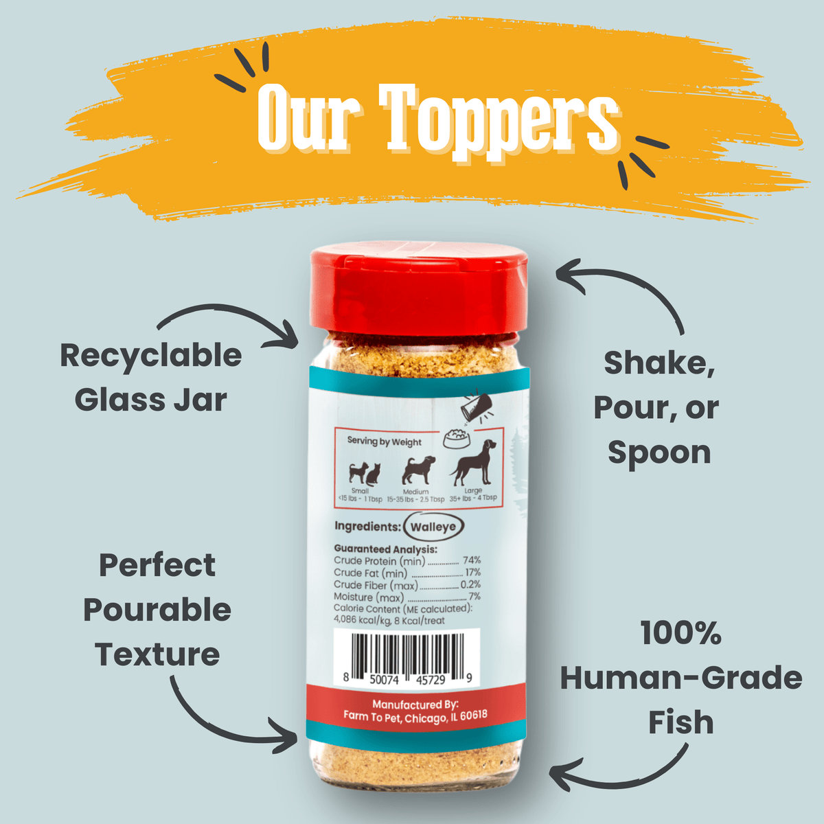 Treat Topper Fish Dog Food Topper | Low-Fat Meal Topper for Pets - Farm To Pet - Flyclothing LLC