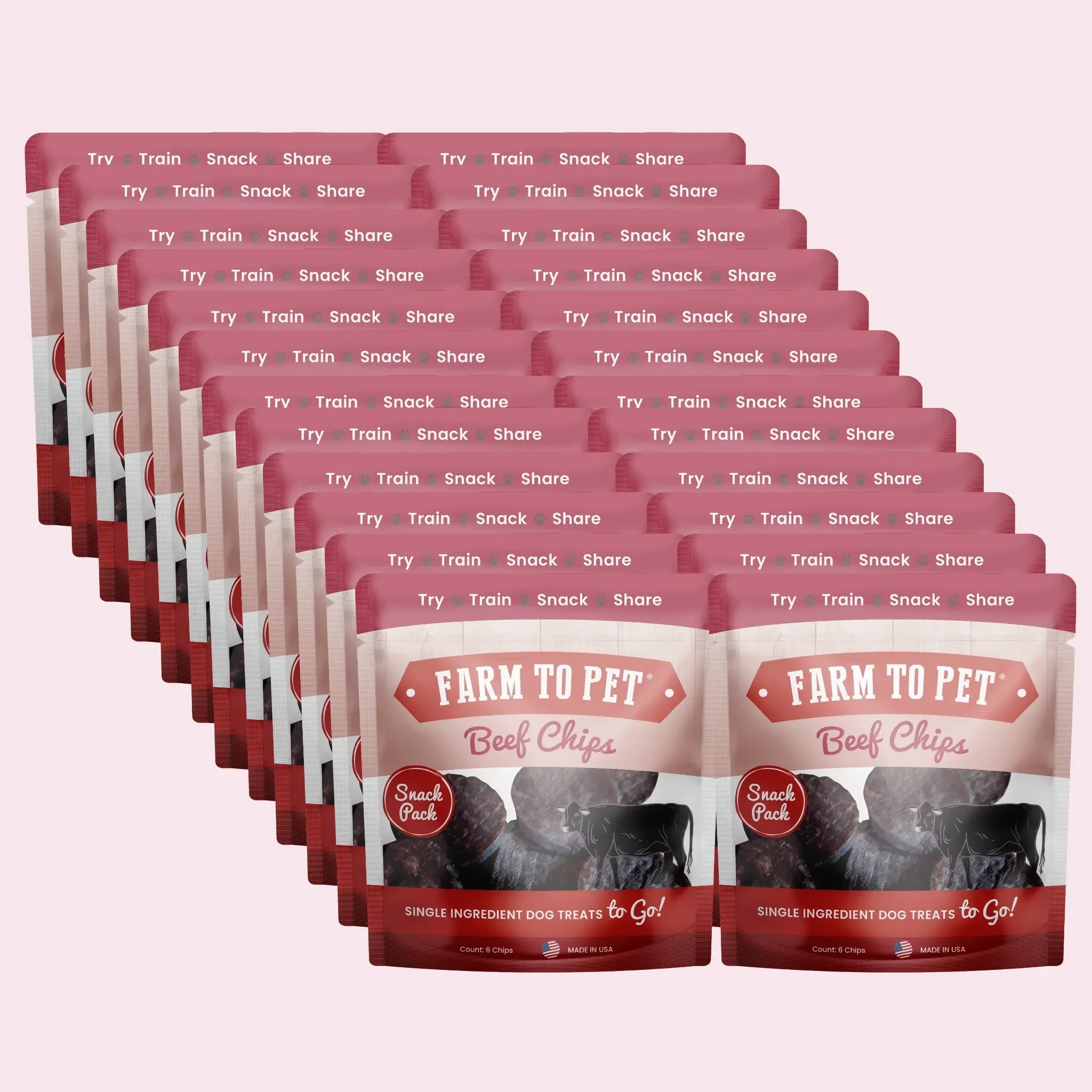 Beef Chips Snack Pack Bundles | Dog Treats for Training & Travel - Farm To Pet - Flyclothing LLC