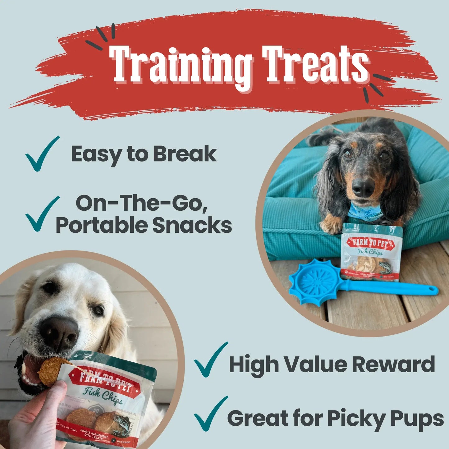Fish Chips Snack Pack Bundles | Dog Treats for Training & Travel - Farm To Pet - Flyclothing LLC