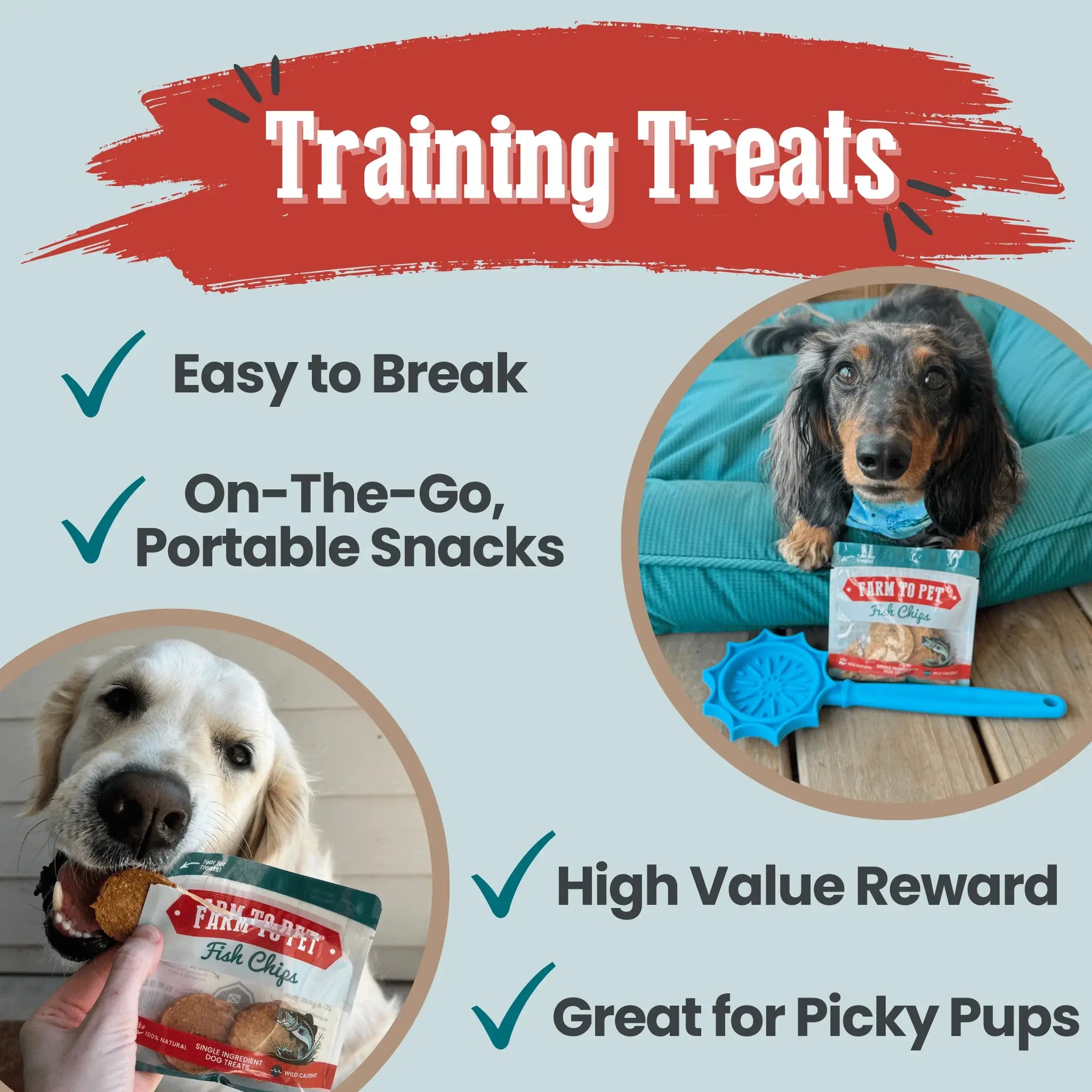 Fish Chips Snack Pack Bundles | Dog Treats for Training & Travel - Farm To Pet - Flyclothing LLC