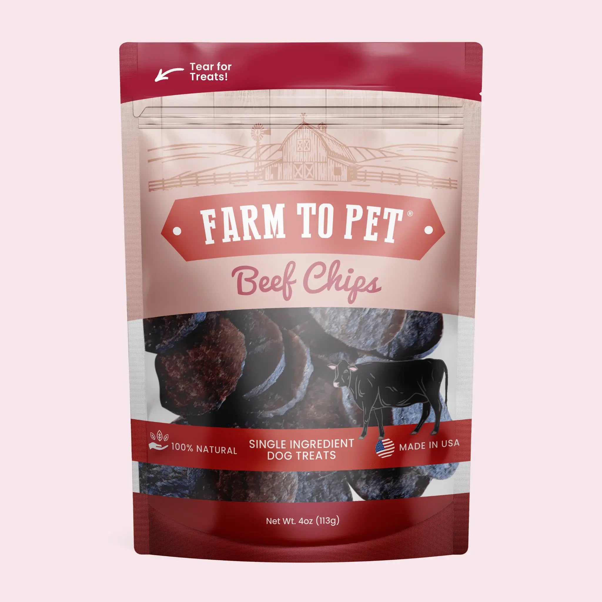 Beef Chips Dog Treats | Single-Ingredient Healthy Treats for Dogs - Farm To Pet - Flyclothing LLC