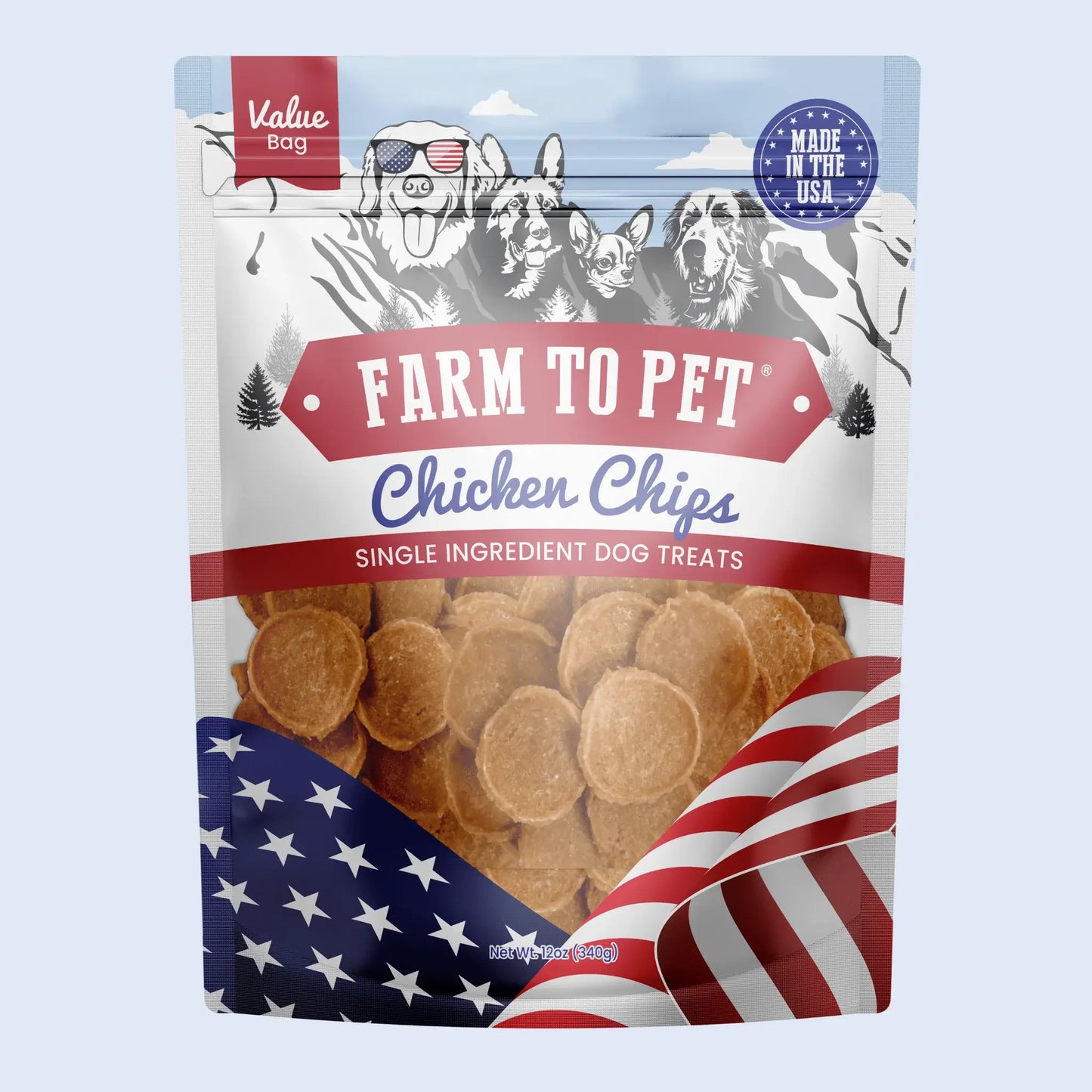 Americana Chicken Chips for Dogs | Celebrate with USA-made Dog Treats - Farm To Pet - Flyclothing LLC