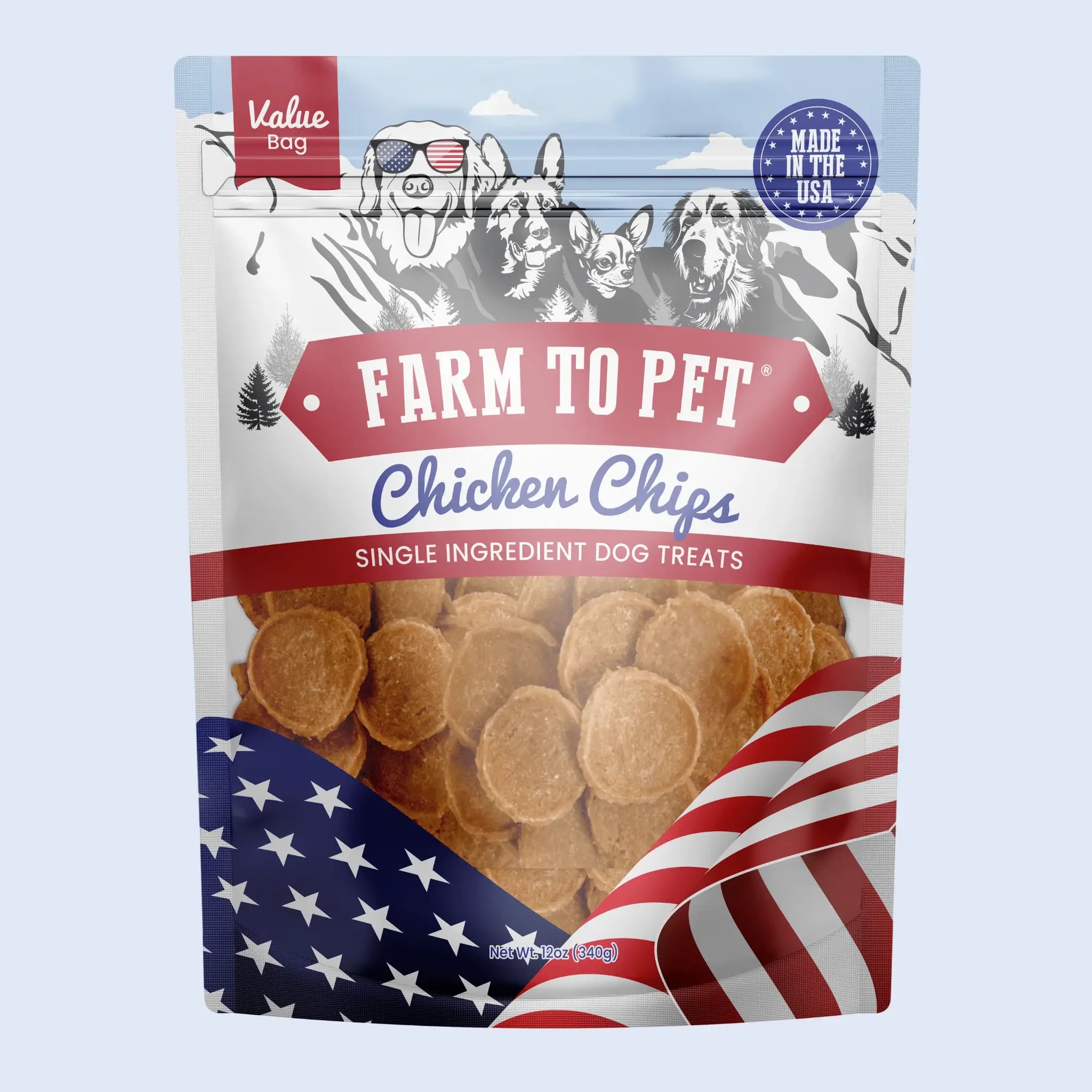 Americana Chicken Chips for Dogs | Celebrate with USA-made Dog Treats - Farm To Pet - Flyclothing LLC