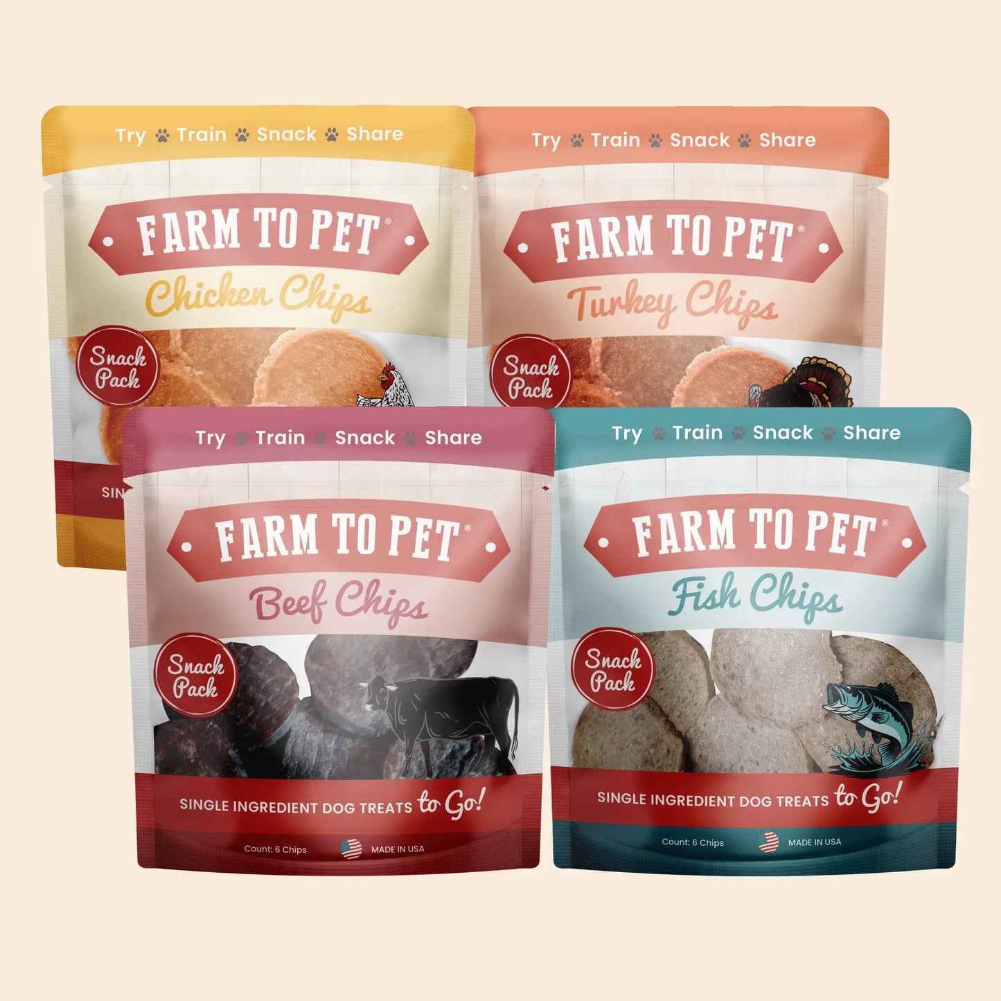 Snack Pack Dog Treat Sampler - Farm To Pet - Flyclothing LLC