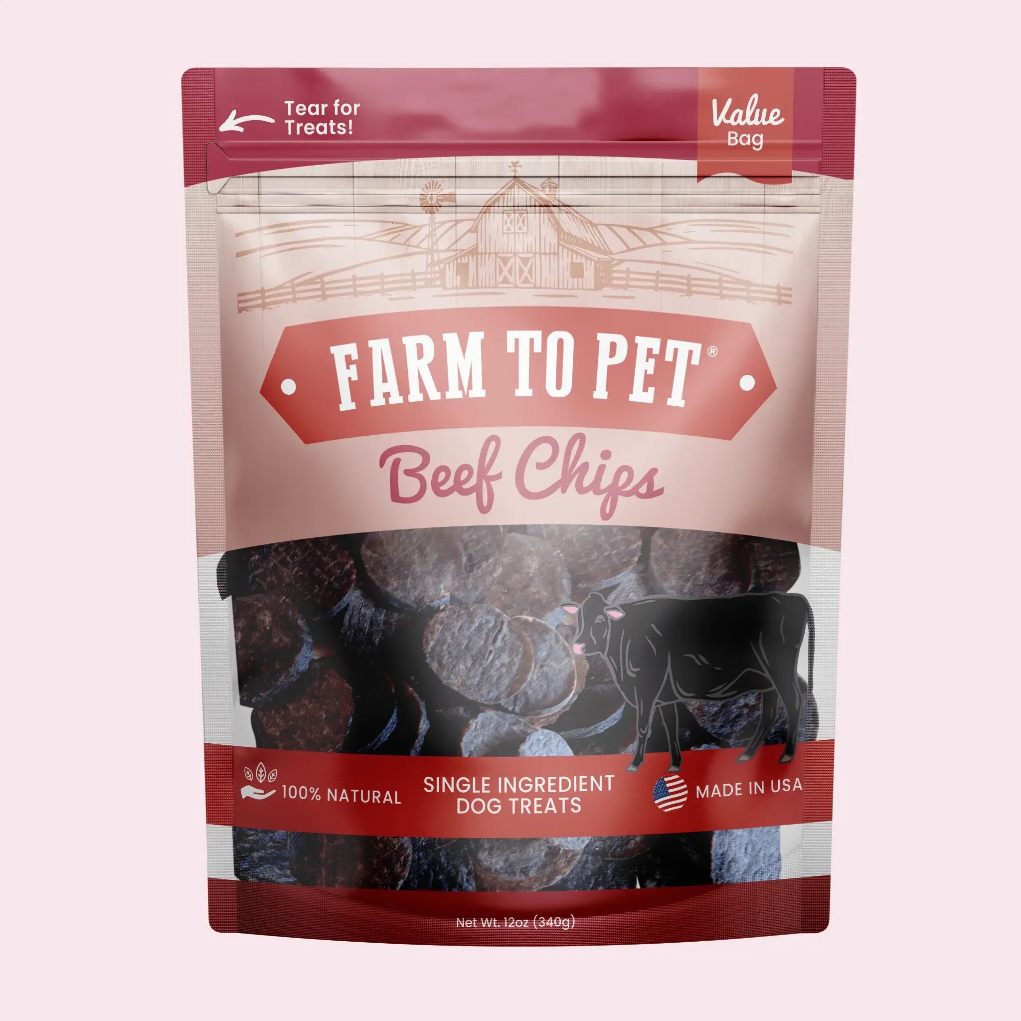 Beef Chips Dog Treats | Single-Ingredient Healthy Treats for Dogs - Farm To Pet - Flyclothing LLC