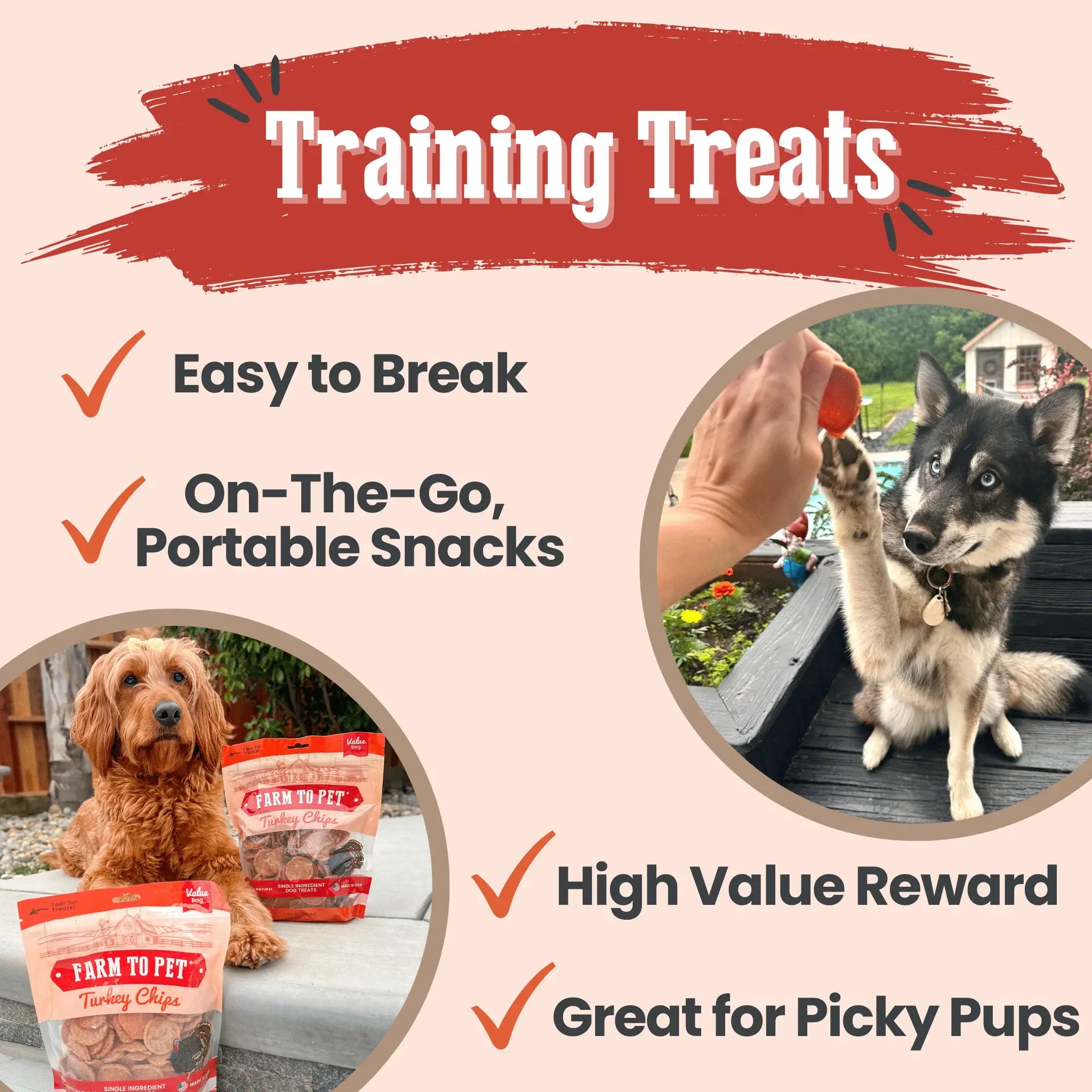 Turkey Chips for Dogs | All-Natural Single-Ingredient Healthy Dog Treats - Farm To Pet - Flyclothing LLC