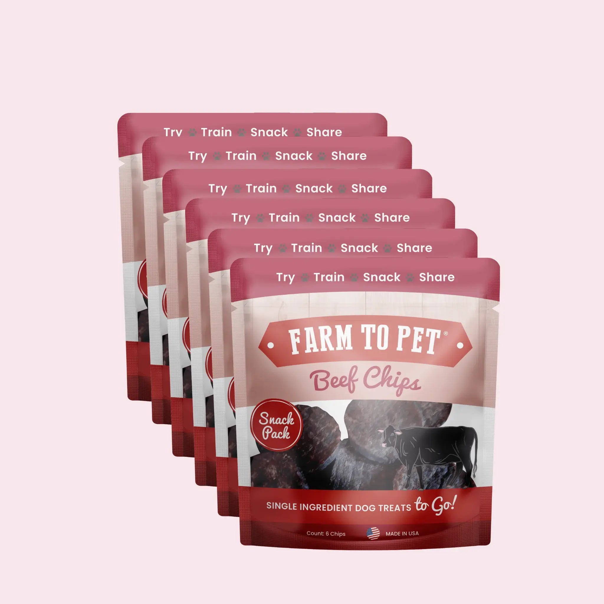 Beef Chips Snack Pack Bundles | Dog Treats for Training & Travel - Farm To Pet - Flyclothing LLC