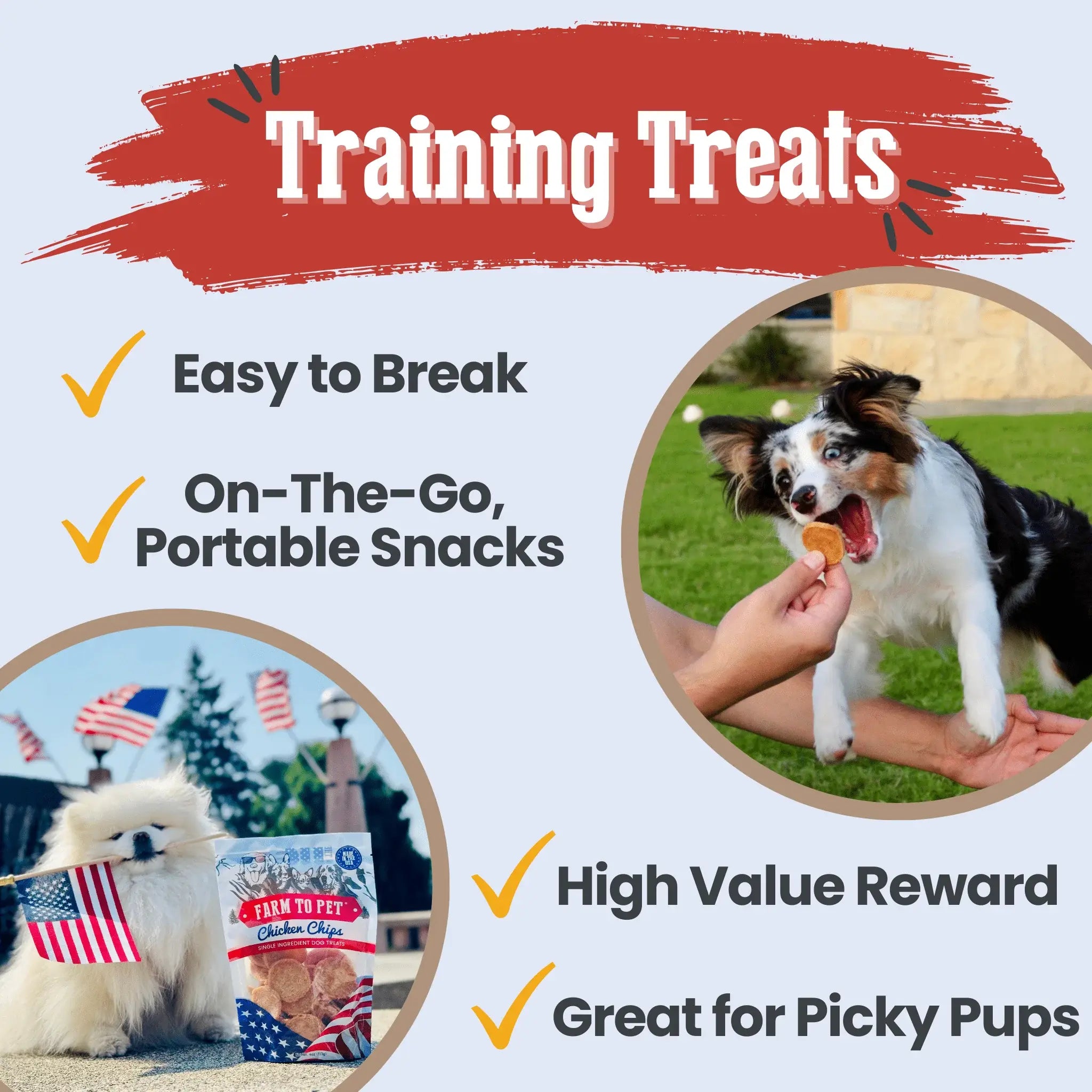 Americana Chicken Chips for Dogs | Celebrate with USA-made Dog Treats - Farm To Pet - Flyclothing LLC