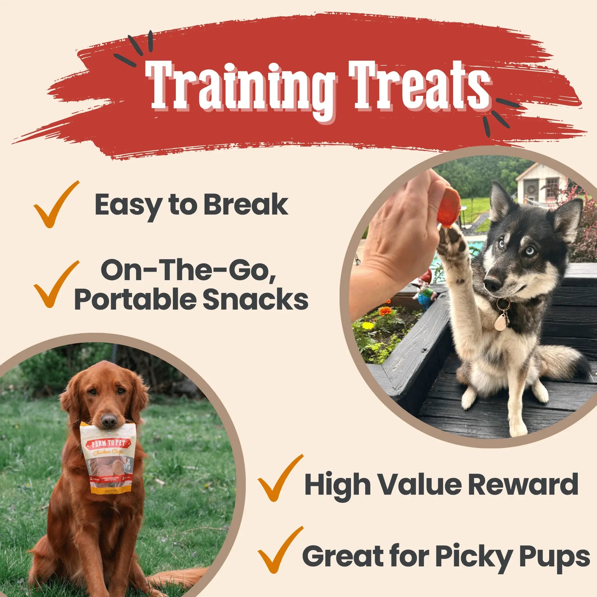 Turkey & Chicken Chip Dog Treat Duo | Single-Ingredient Poultry Treats for Dogs - Farm To Pet - Flyclothing LLC
