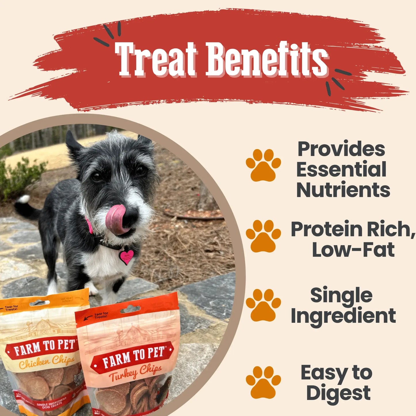 Turkey & Chicken Chip Dog Treat Duo | Single-Ingredient Poultry Treats for Dogs - Farm To Pet - Flyclothing LLC