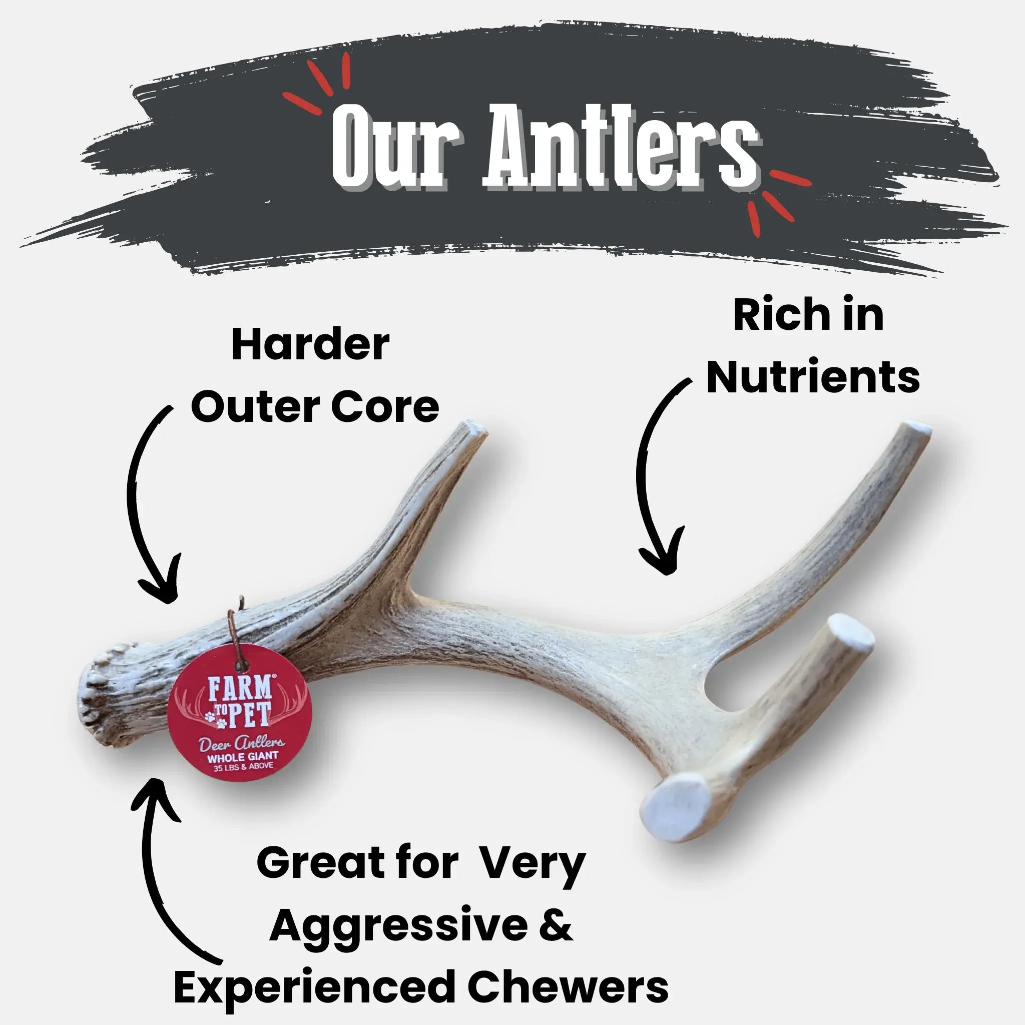 Deer Antler Dog Chews | Organic Chews for Dogs - Farm To Pet - Flyclothing LLC