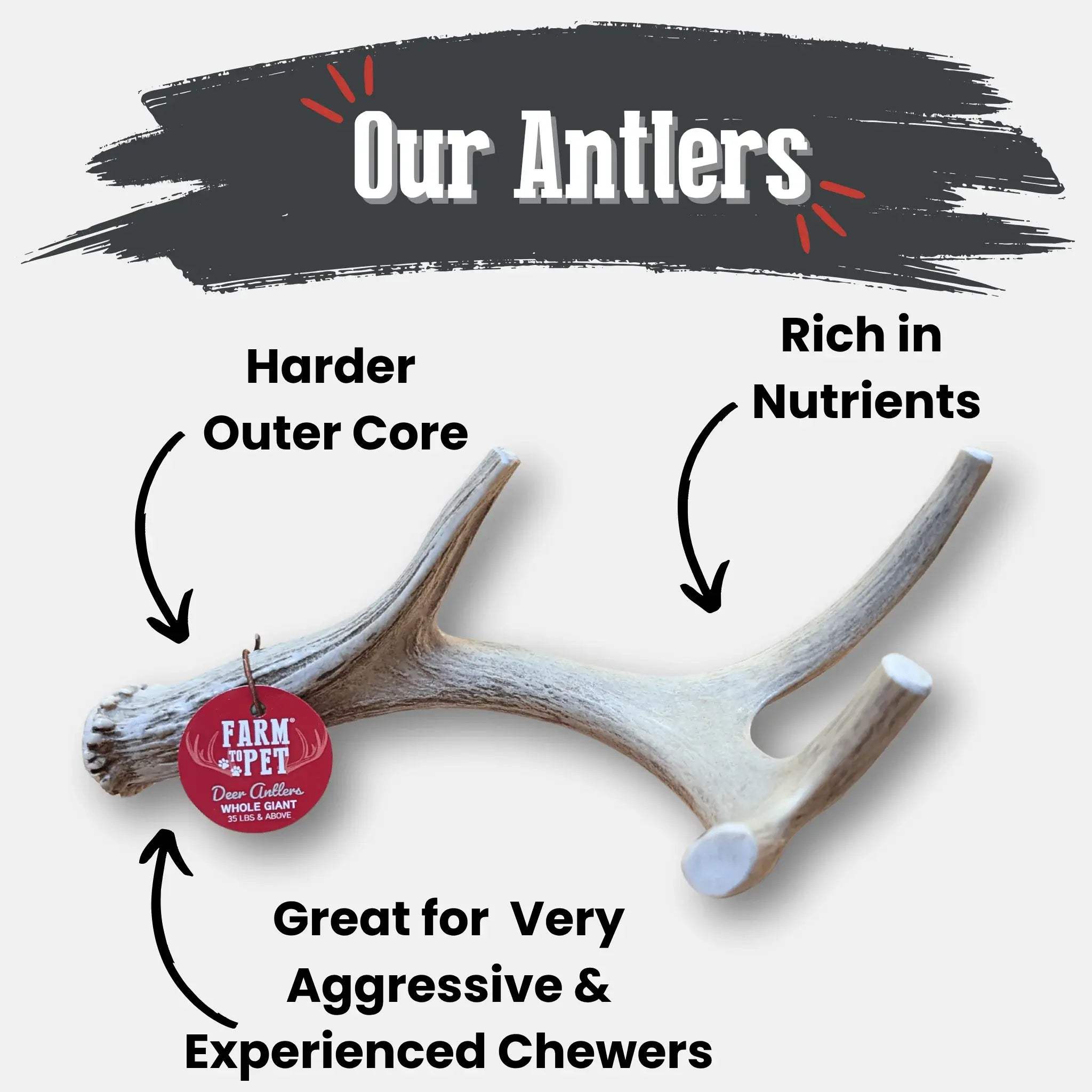 Deer Antler Dog Chews | Organic Chews for Dogs - Farm To Pet - Flyclothing LLC