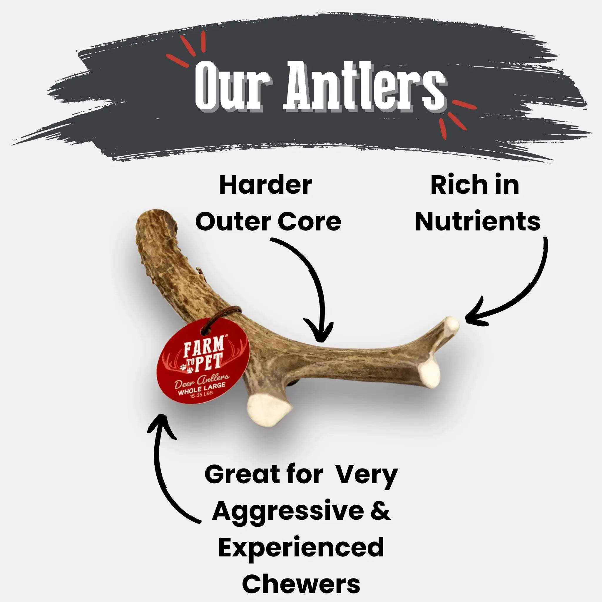 Deer Antler Dog Chews | Organic Chews for Dogs - Farm To Pet - Flyclothing LLC