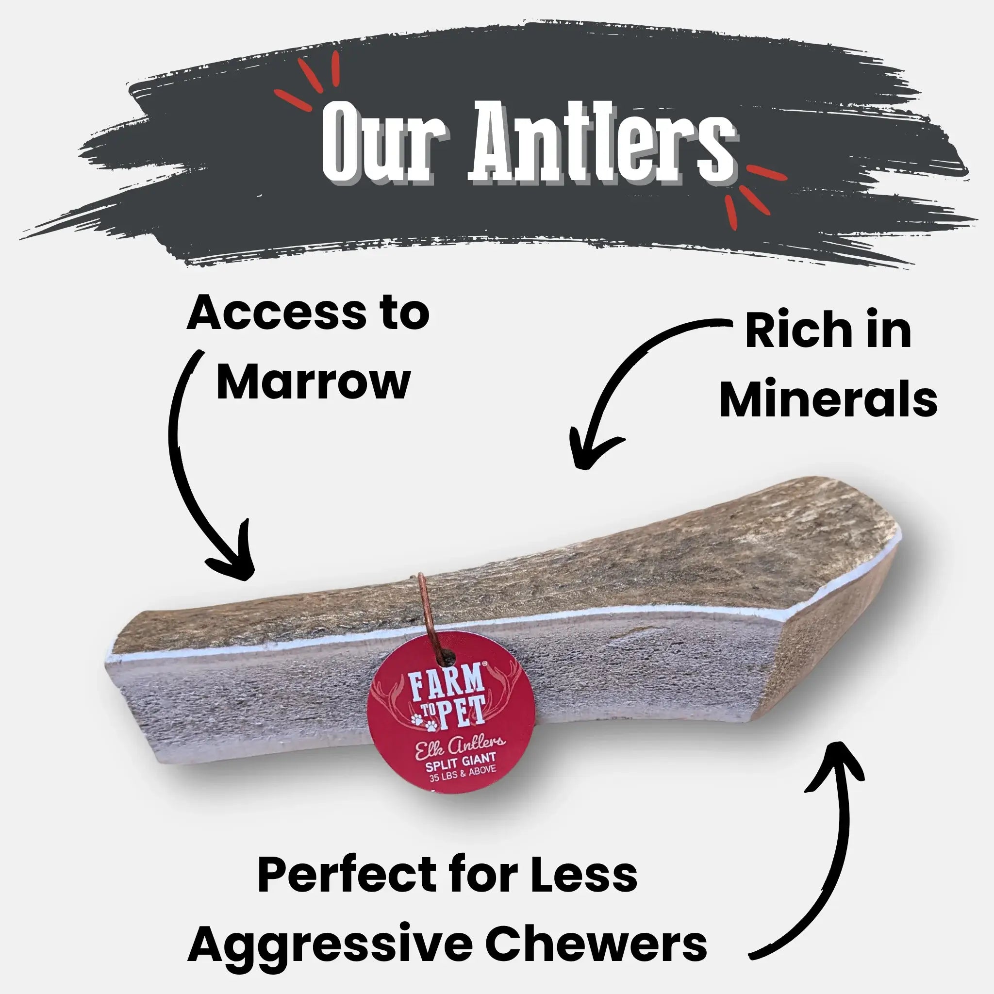 Elk Antler Dog Chews | All-Natural Whole and Split Elk Antler Chews for Dogs - Farm To Pet - Flyclothing LLC