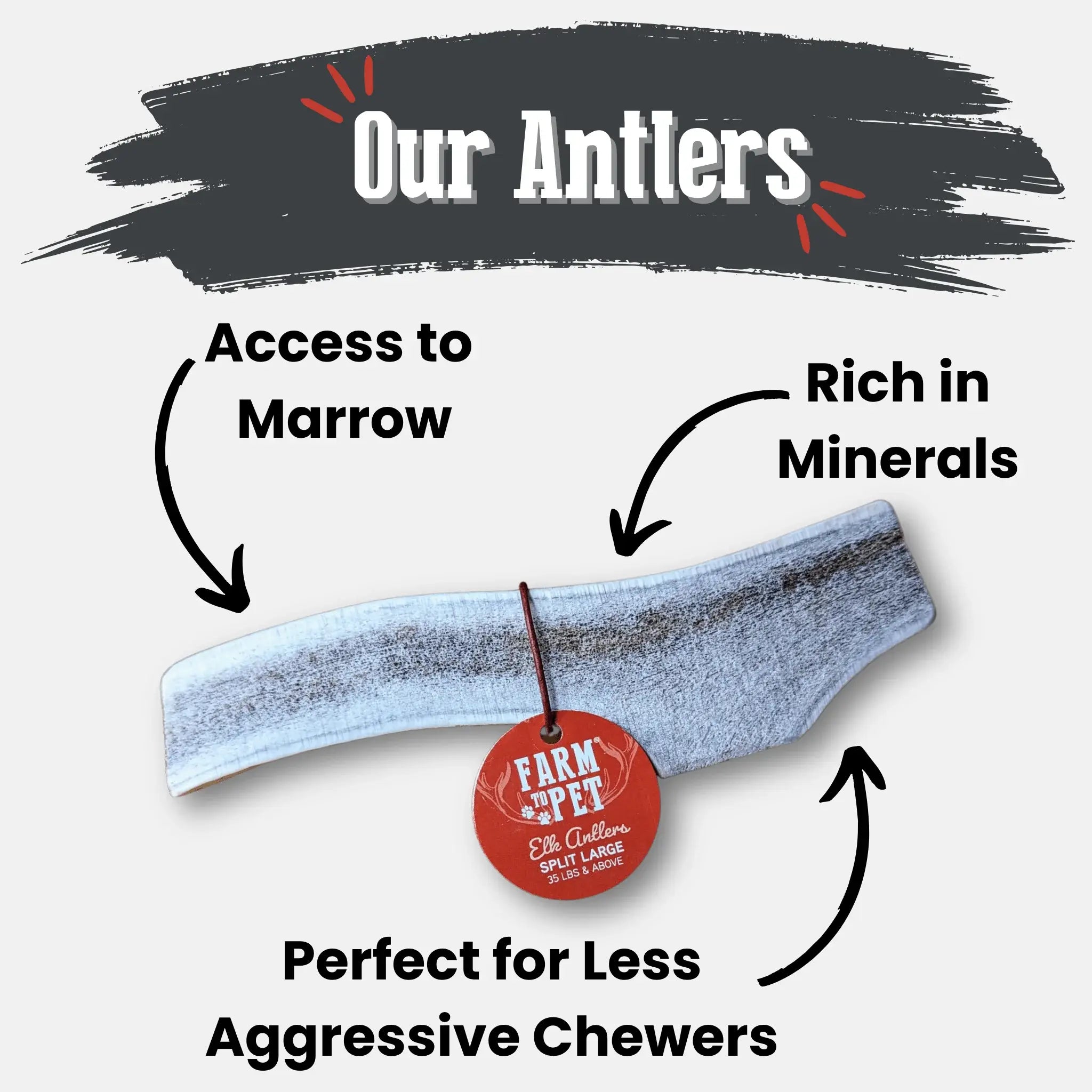 Elk Antler Dog Chews | All-Natural Whole and Split Elk Antler Chews for Dogs - Farm To Pet - Flyclothing LLC