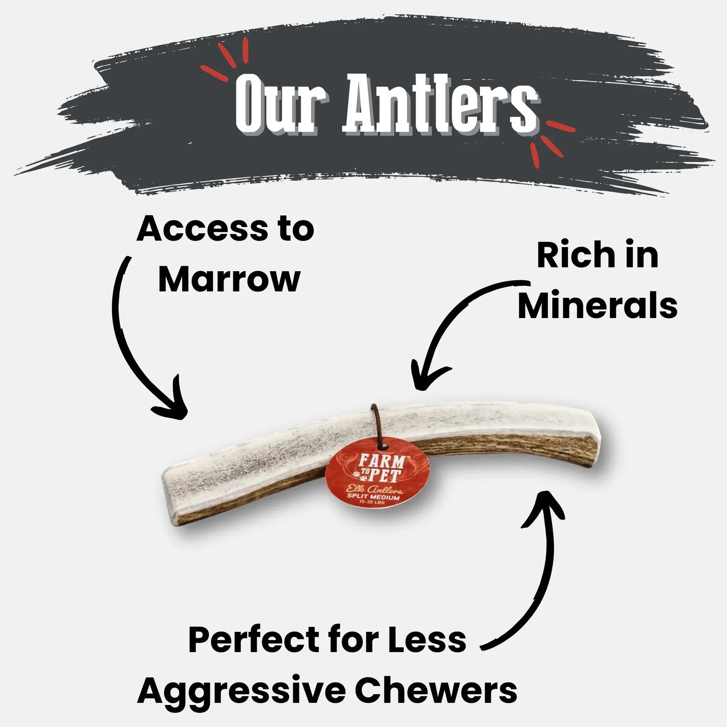 Elk Antler Dog Chews | All-Natural Whole and Split Elk Antler Chews for Dogs - Farm To Pet - Flyclothing LLC