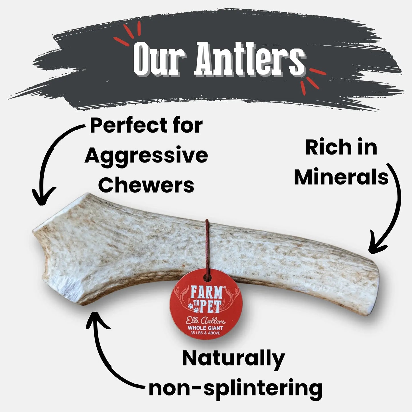 Elk Antler Dog Chews | All-Natural Whole and Split Elk Antler Chews for Dogs - Farm To Pet - Flyclothing LLC
