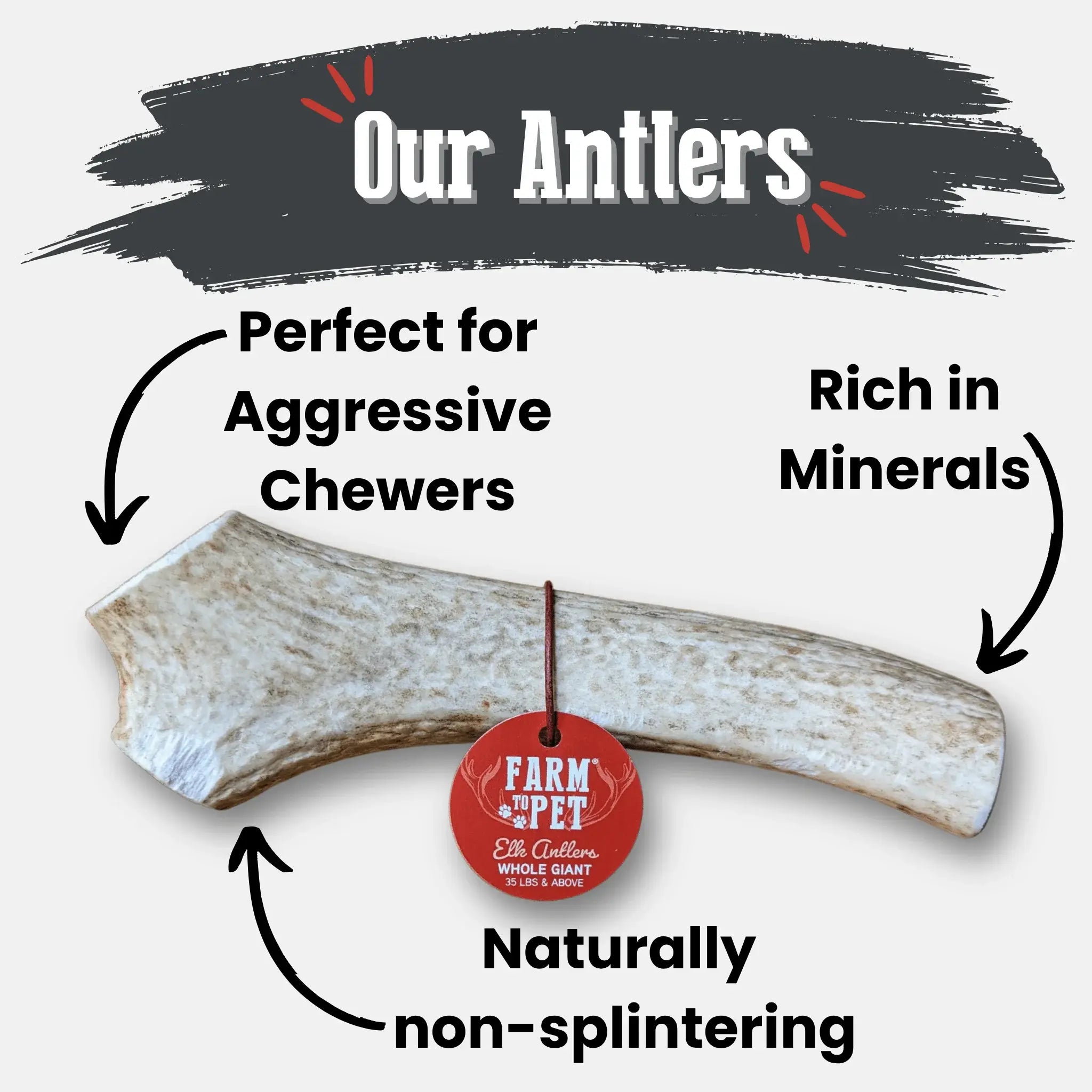 Elk Antler Dog Chews | All-Natural Whole and Split Elk Antler Chews for Dogs - Farm To Pet - Flyclothing LLC