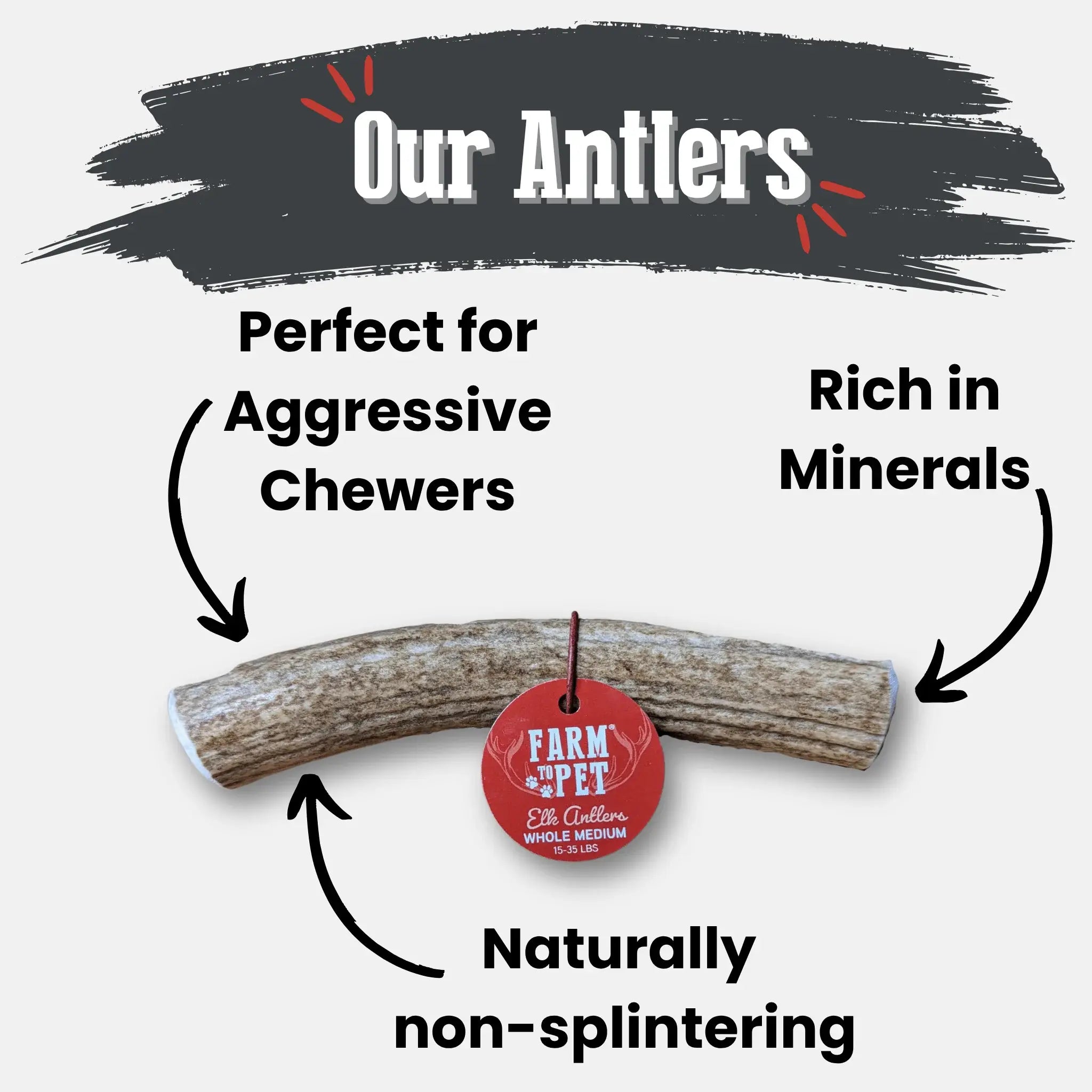 Elk Antler Dog Chews | All-Natural Whole and Split Elk Antler Chews for Dogs - Farm To Pet - Flyclothing LLC