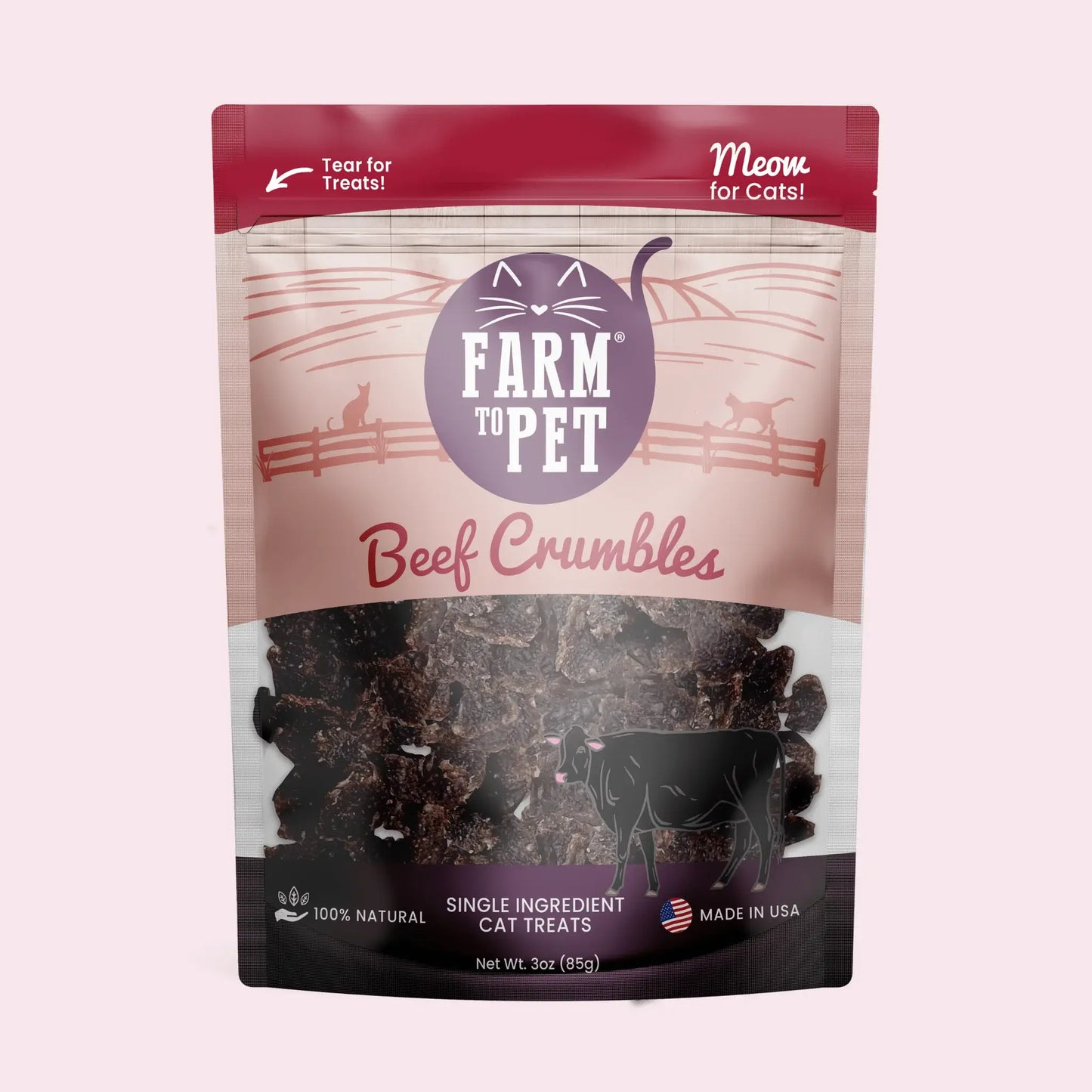 Beef Crumbles Cat Treats | High Protein Treats for Cats - Farm To Pet - Flyclothing LLC